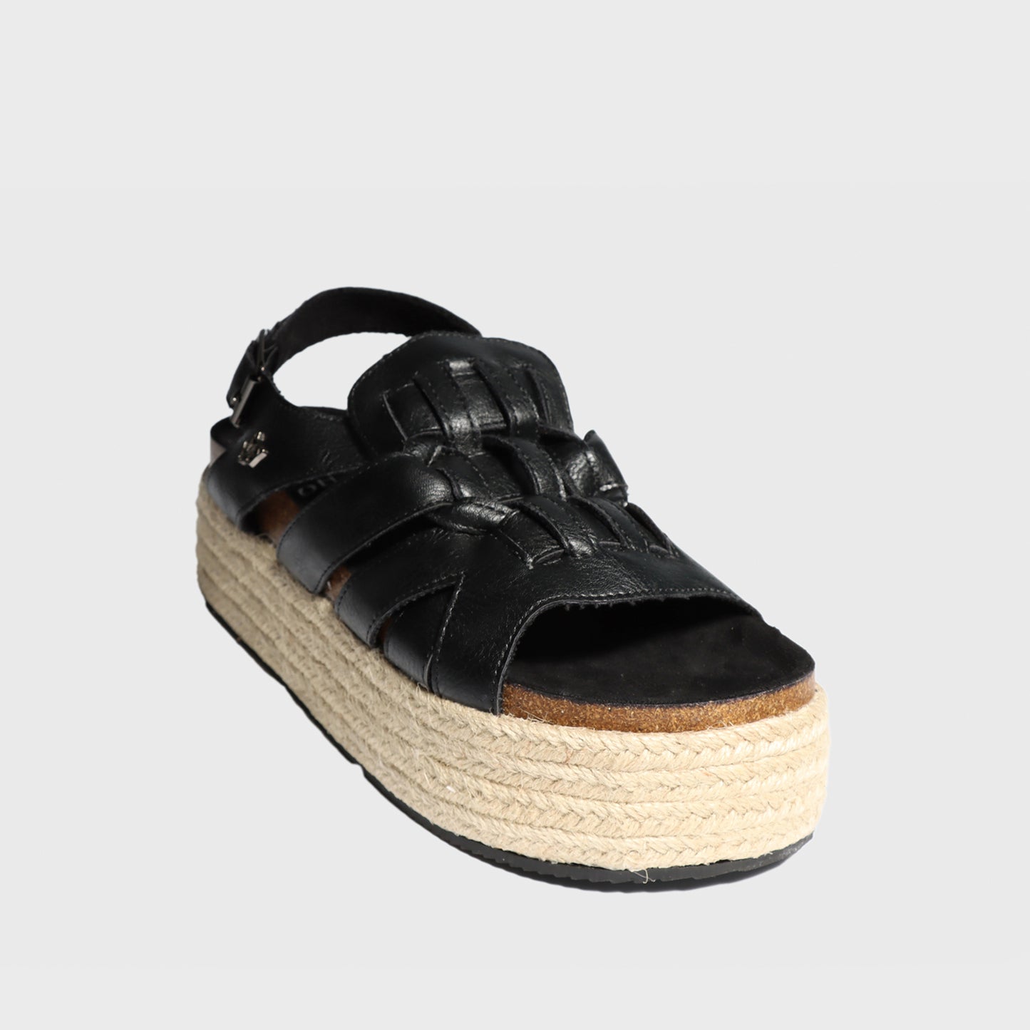 Sandalia Plataforma Negra Mujer 15250