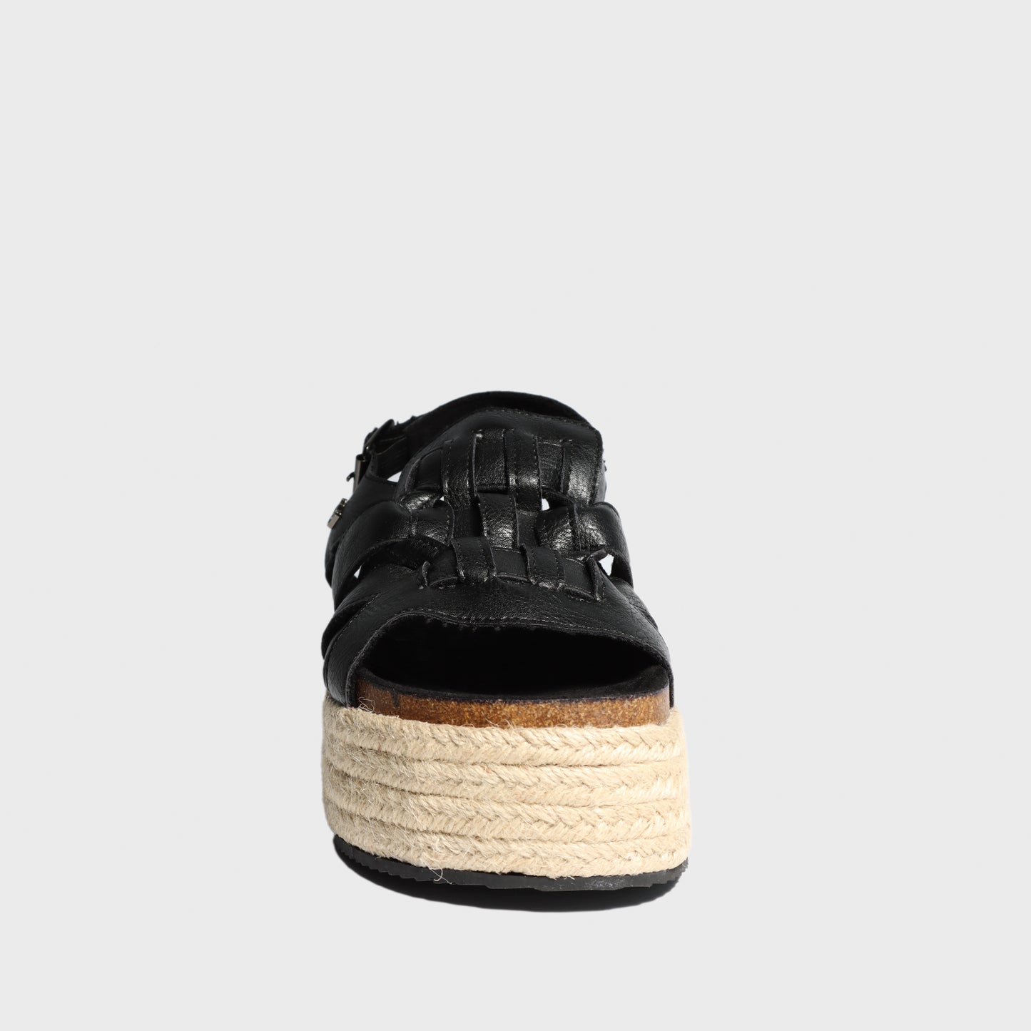 Sandalia Plataforma Negra Mujer 15250