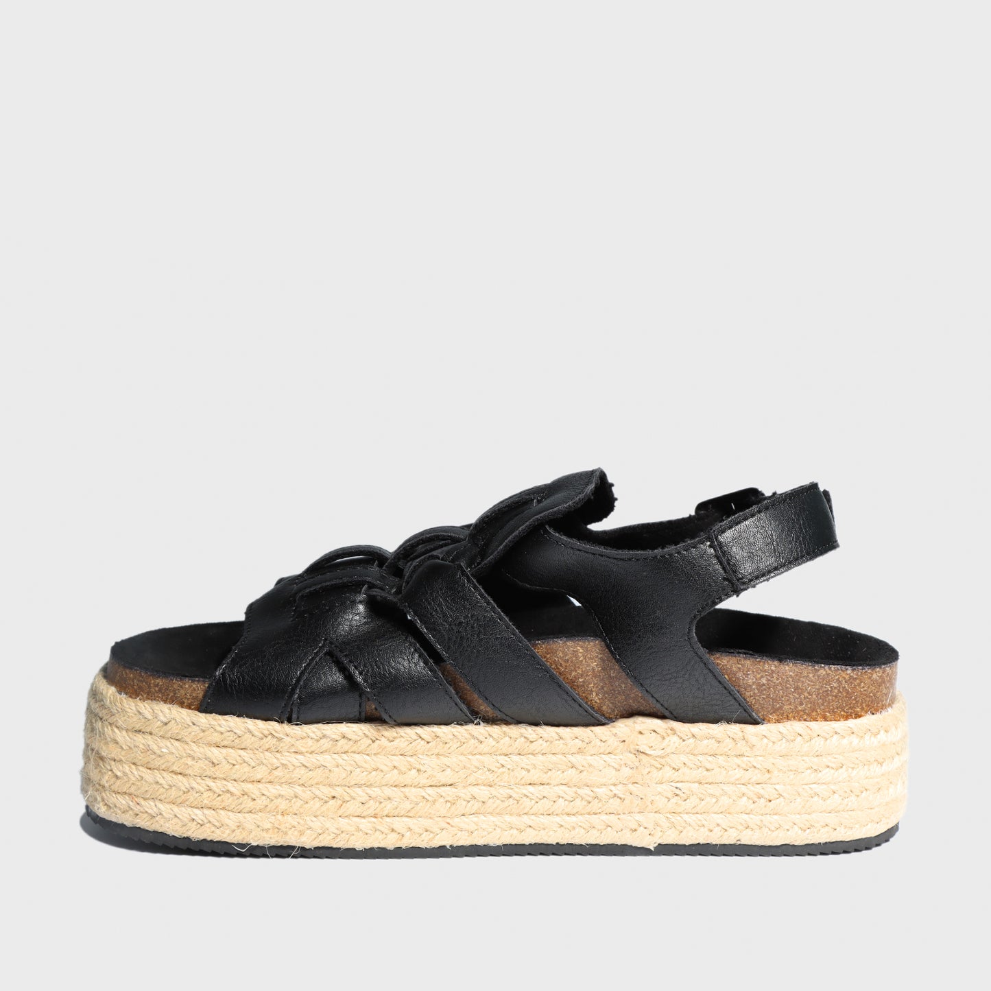 Sandalia Plataforma Negra Mujer 15250