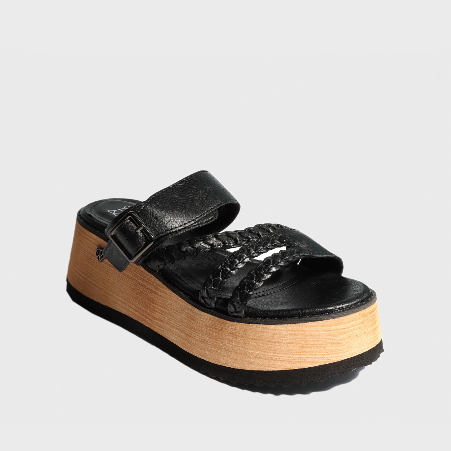 Sandalia Plataforma Negra Mujer 15281