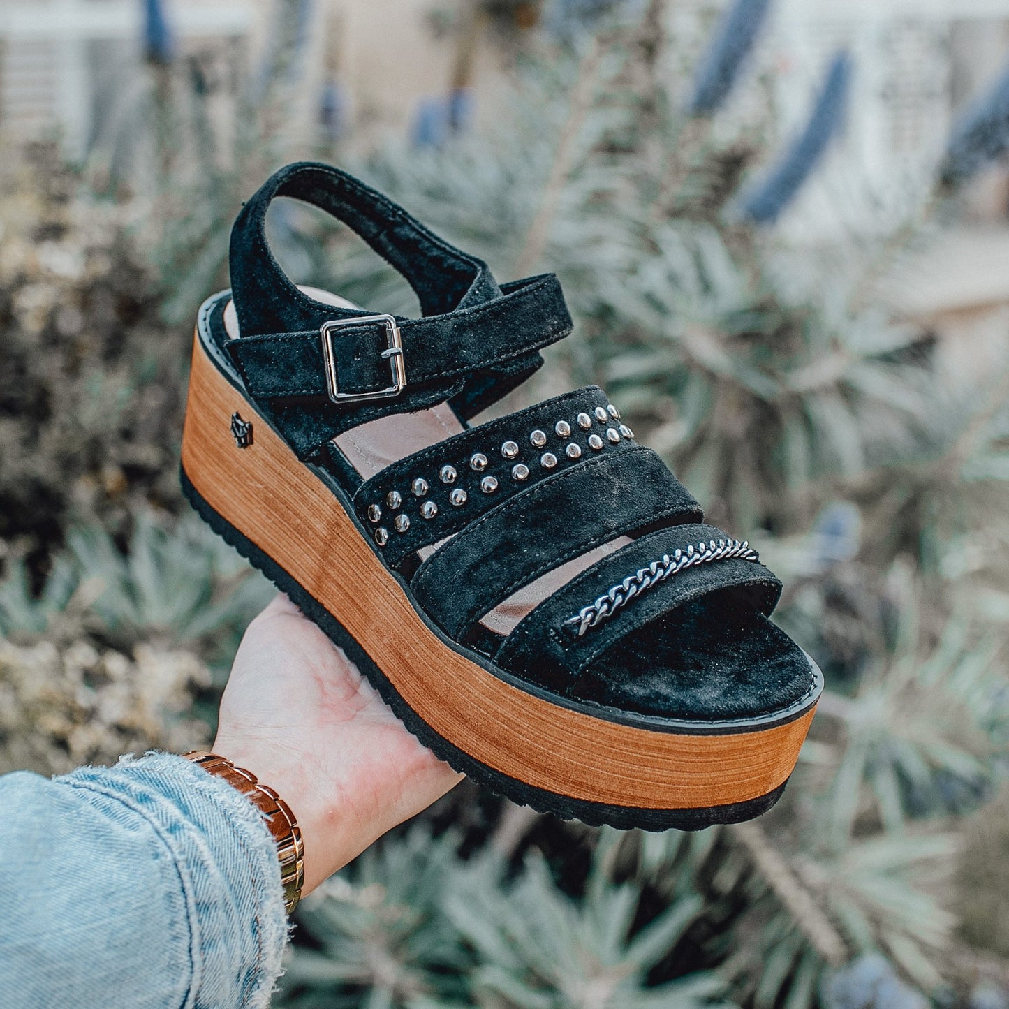 Sandalia Negra Mujer 15613