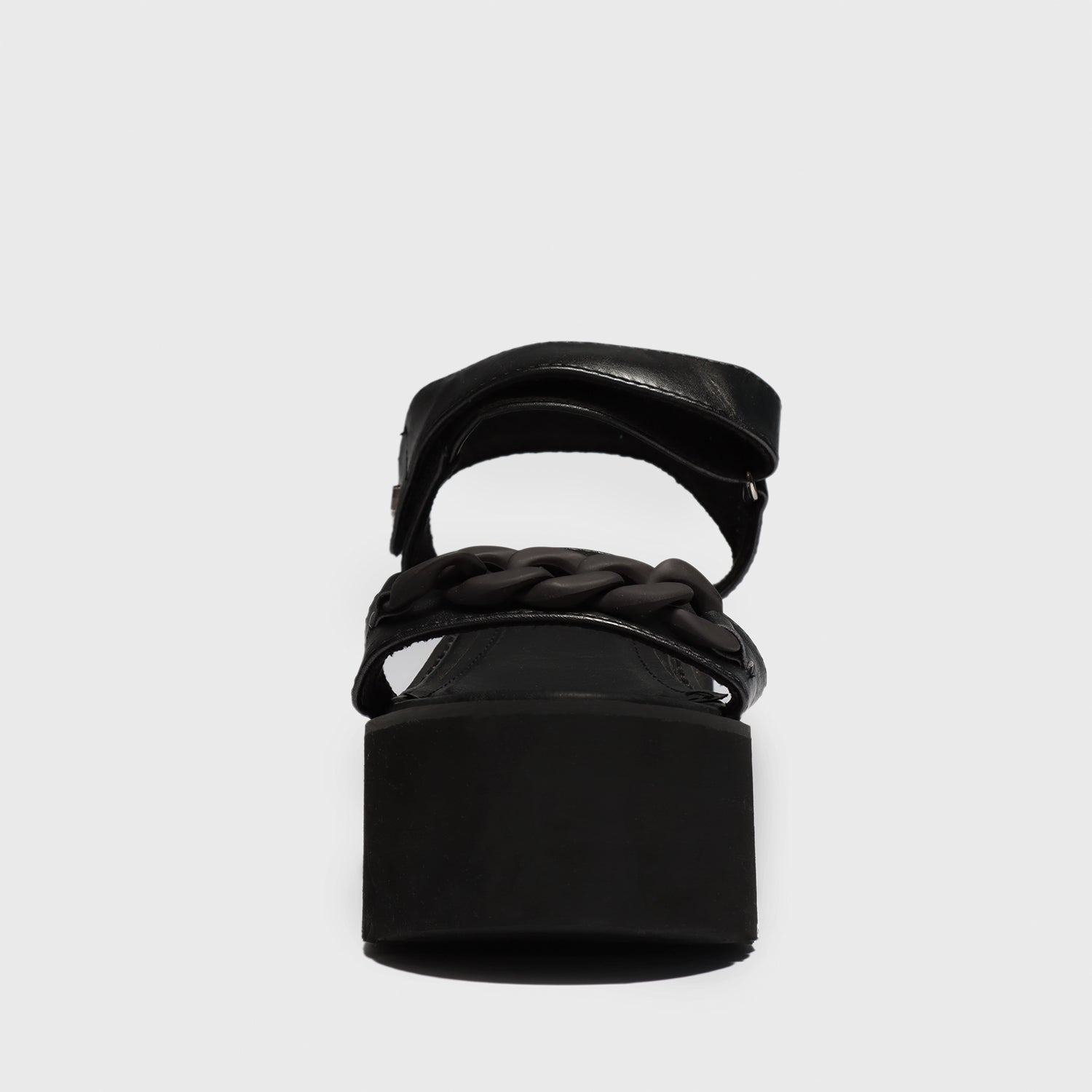 Sandalia Plataforma Negra Mujer 15626