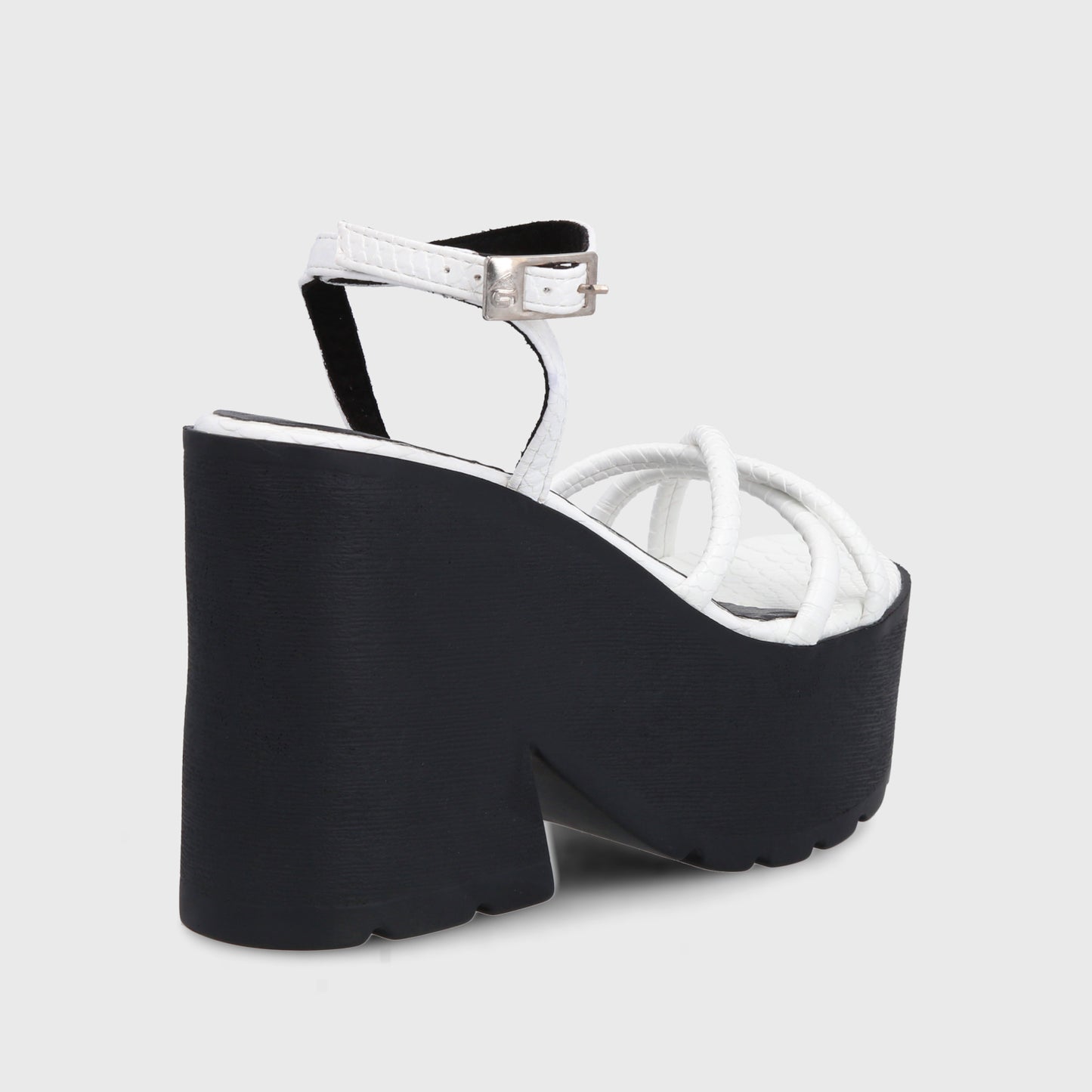 Sandalia Plataforma Blanca Mujer 15694