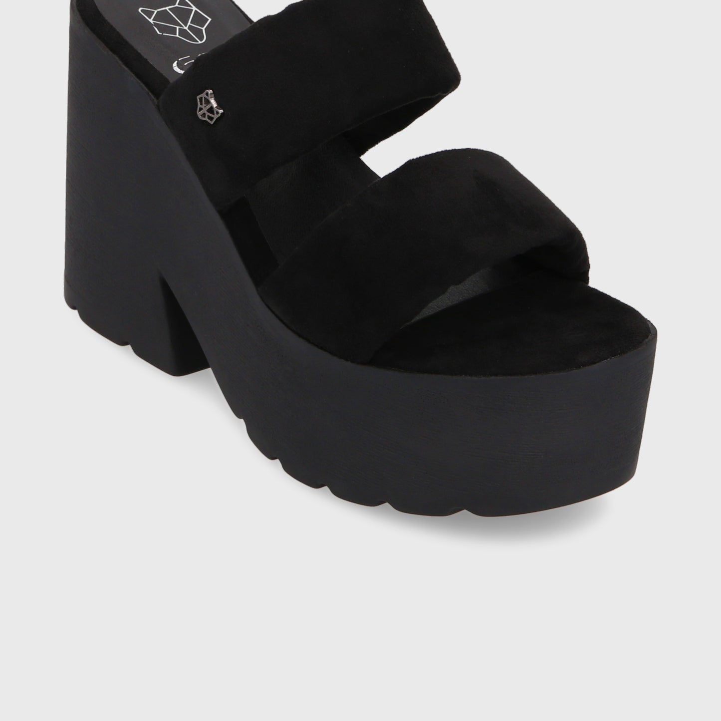 Sandalia Plataforma Negra Mujer 15695