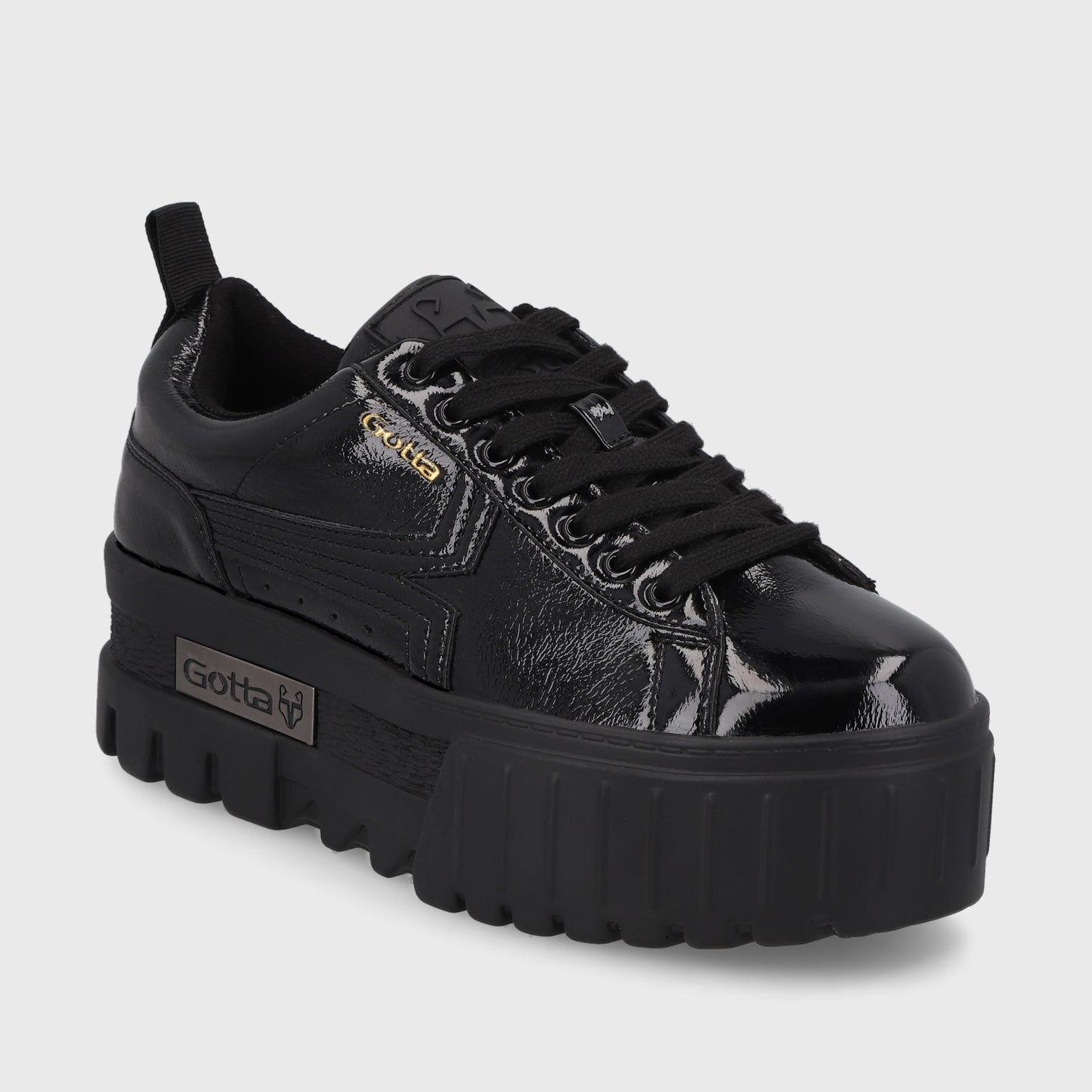 Zapatilla Plataforma Negra Mujer 23243