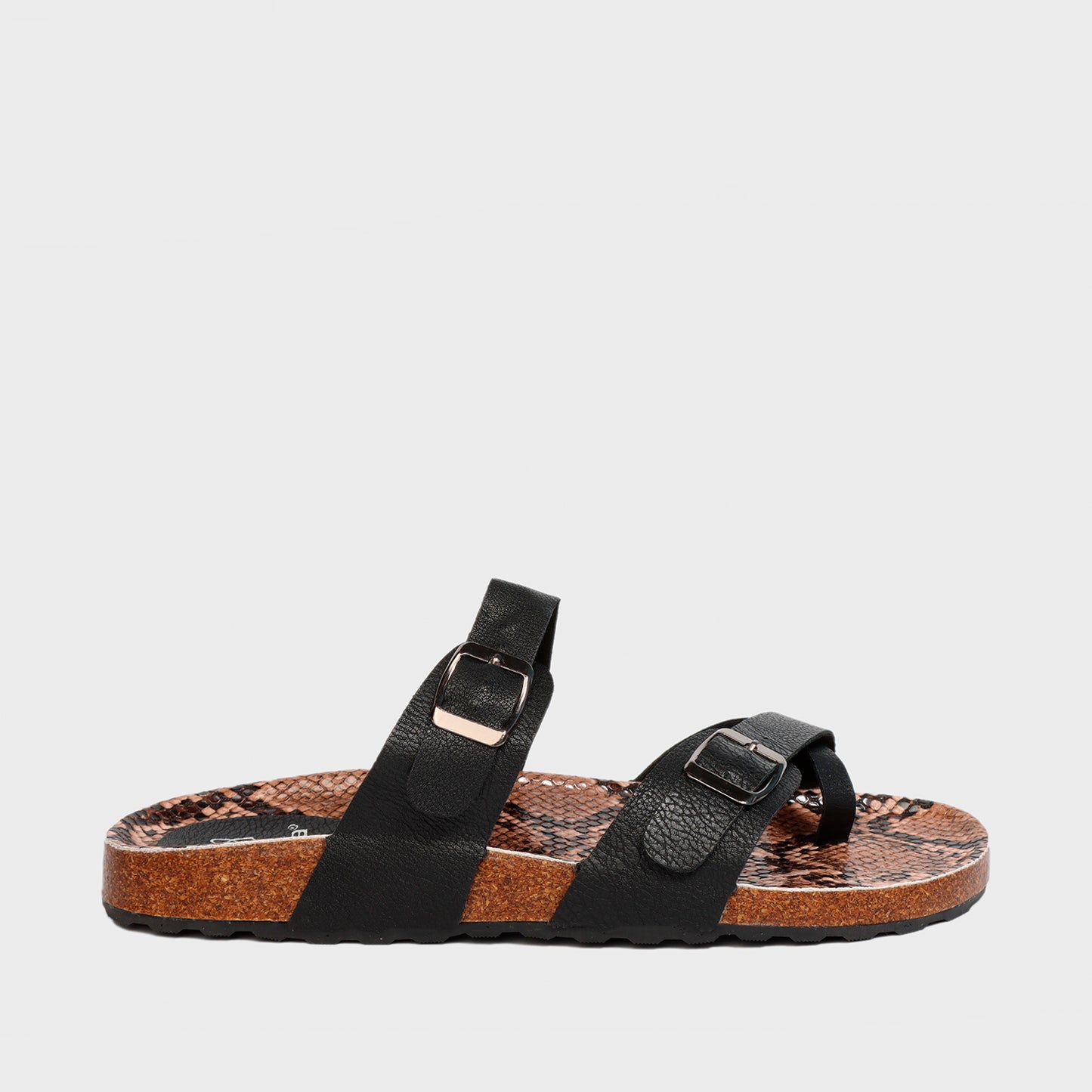 Sandalia Plana Negra Mujer 23281