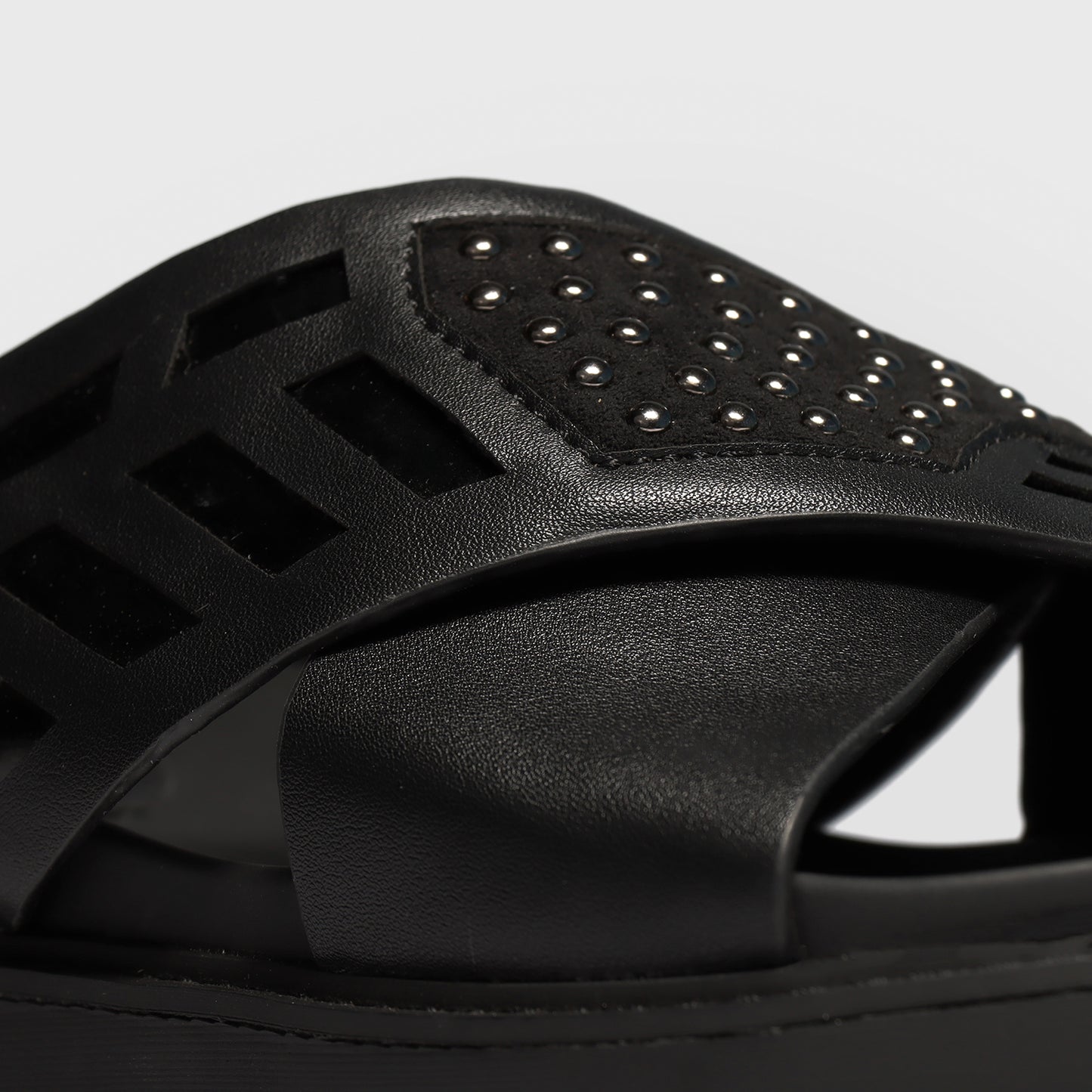 Sandalia Plataforma Negra Mujer 25231