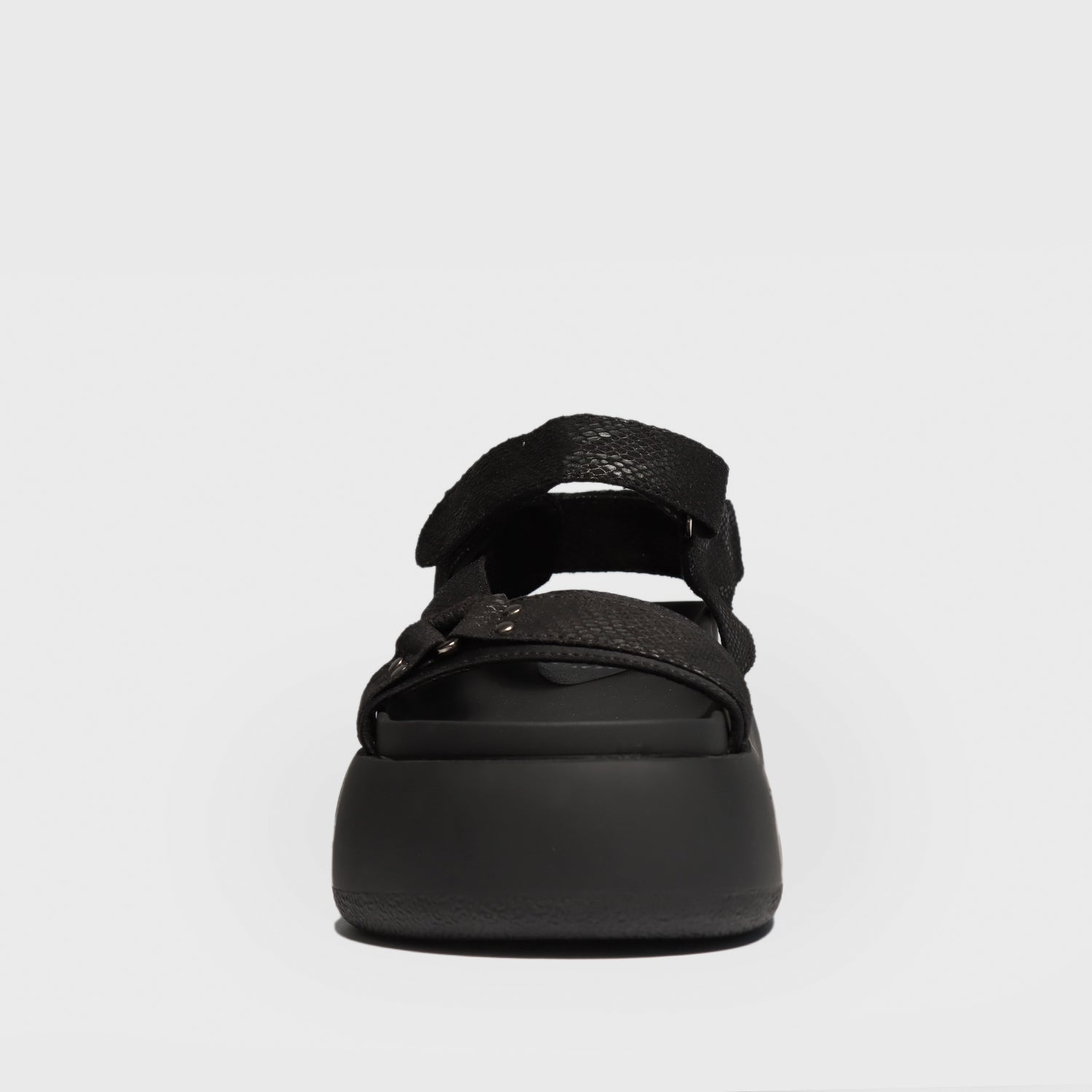 Sandalia Plataforma Negra Mujer 25274