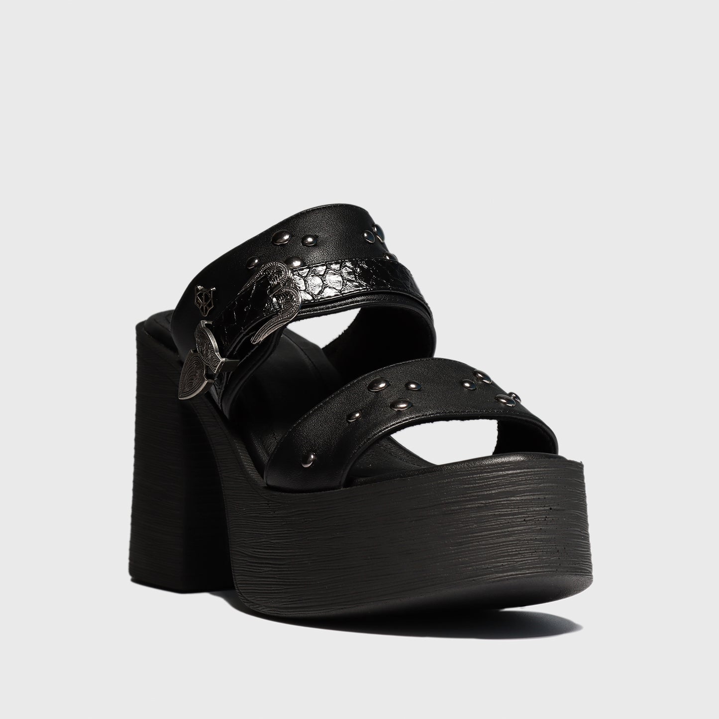 Sandalia Negra Mujer 25411