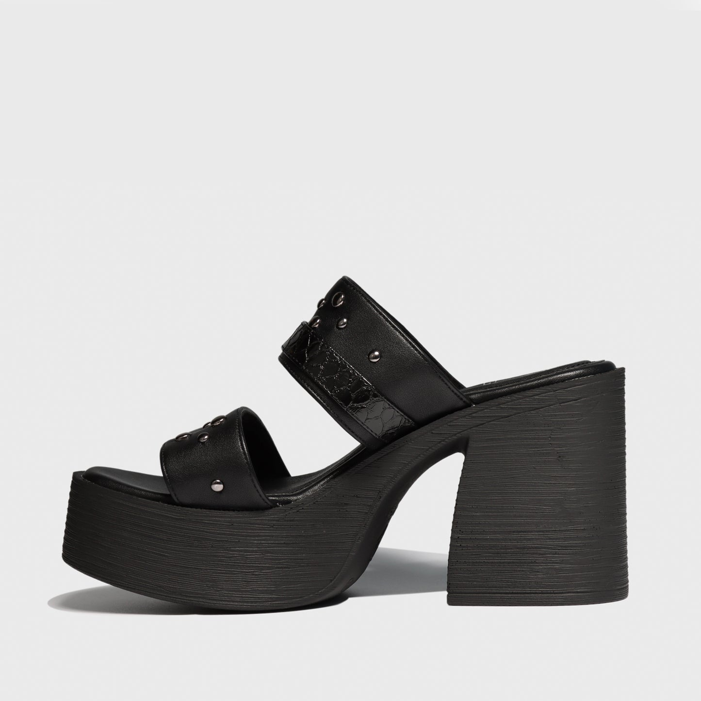 Sandalia Negra Mujer 25411