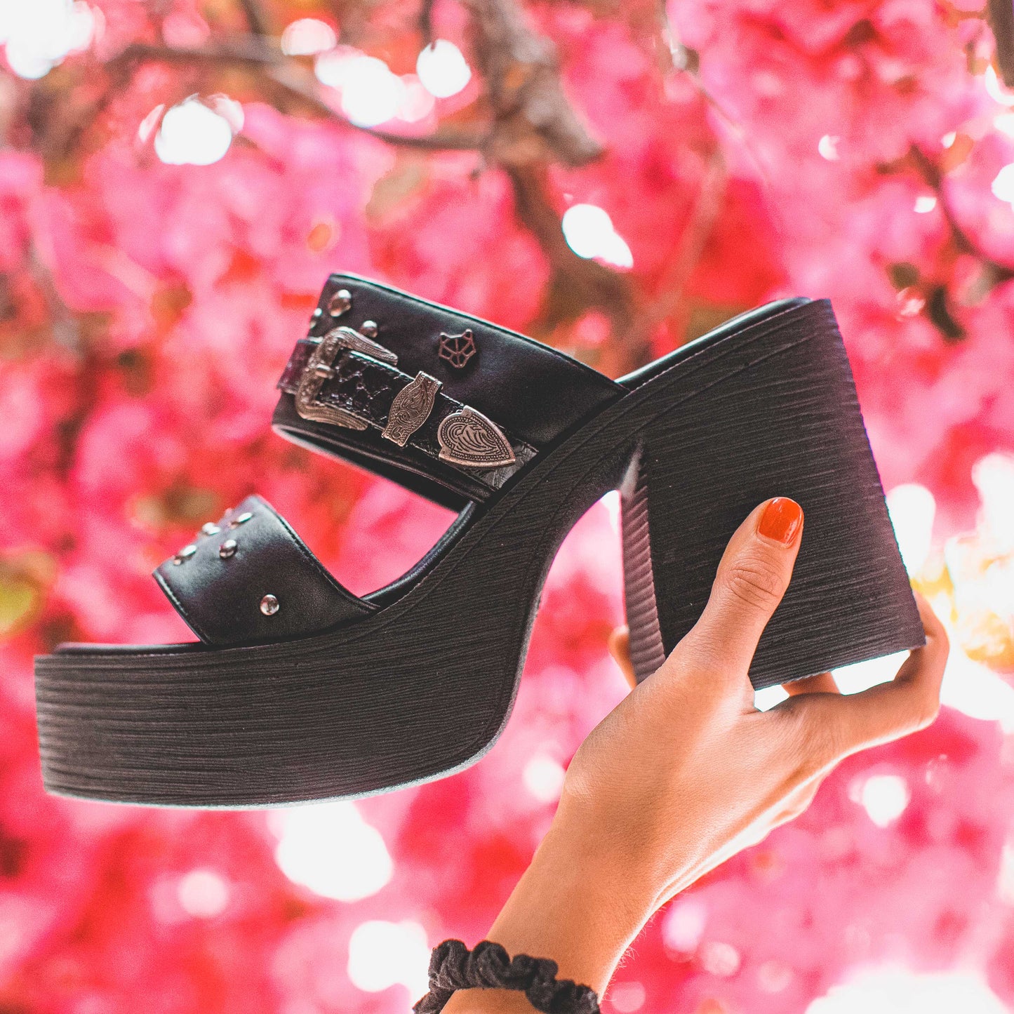 Sandalia Negra Mujer 25411