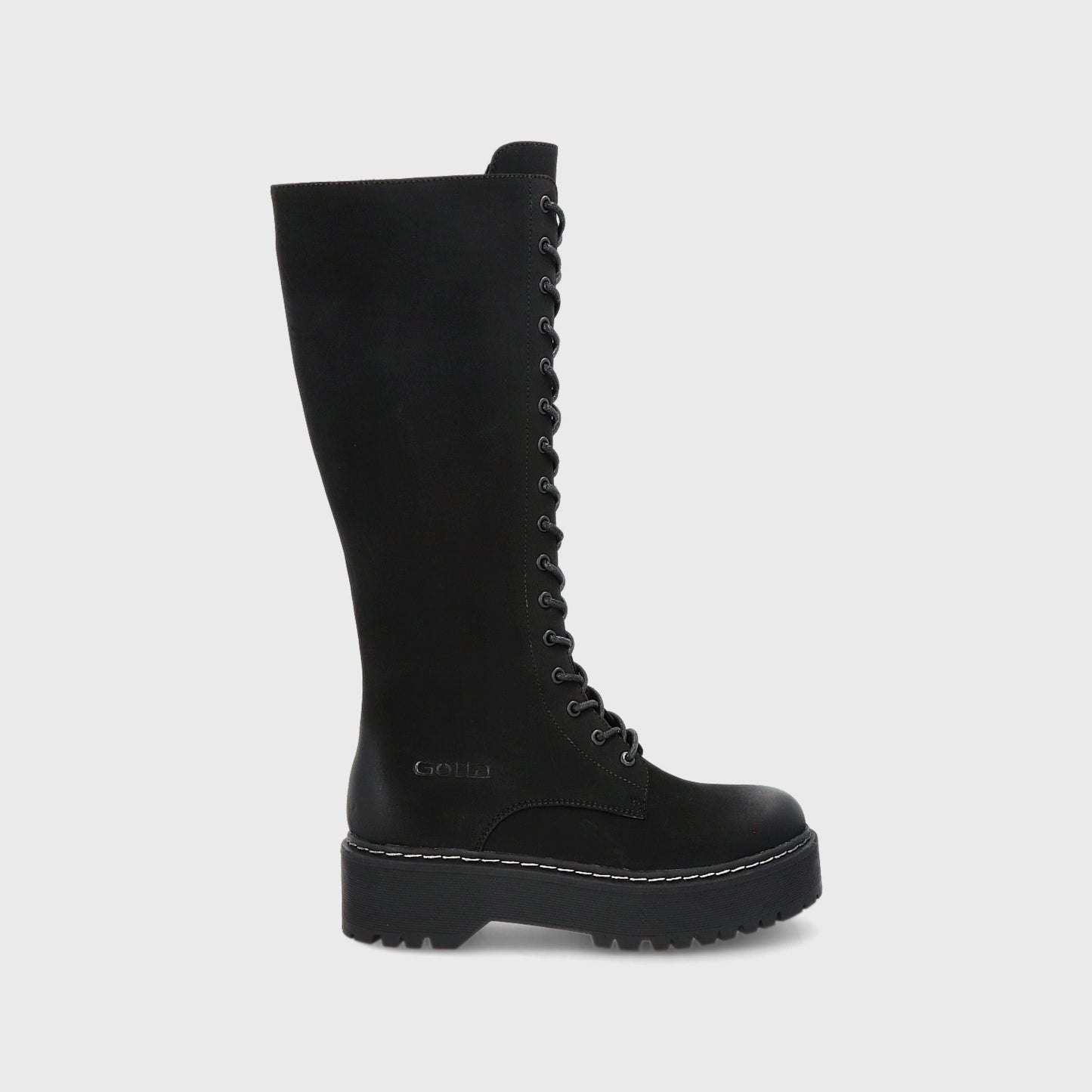 Bota Plataforma Negra Mujer 26061