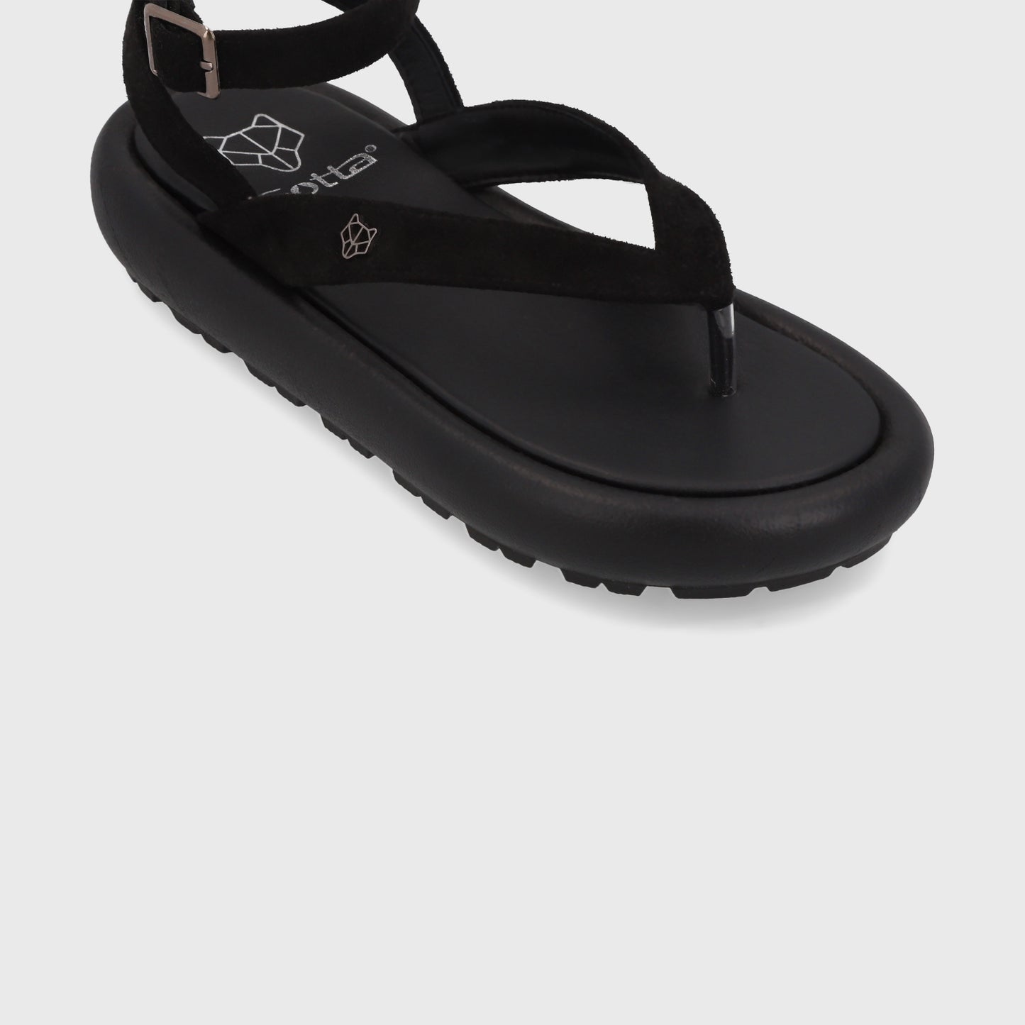 Sandalia Plana Negra Mujer 33721