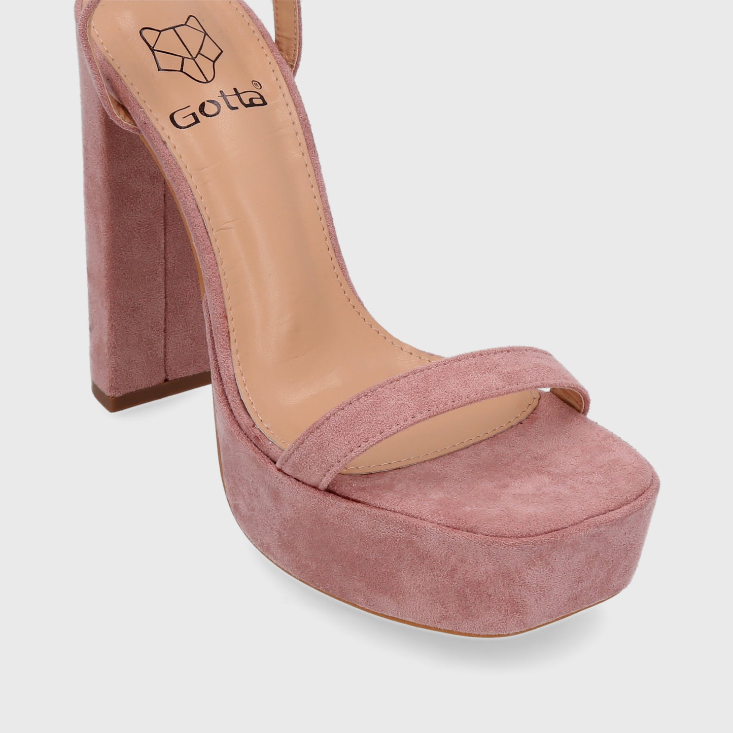 Sandalia Taco Rosada Mujer 35101