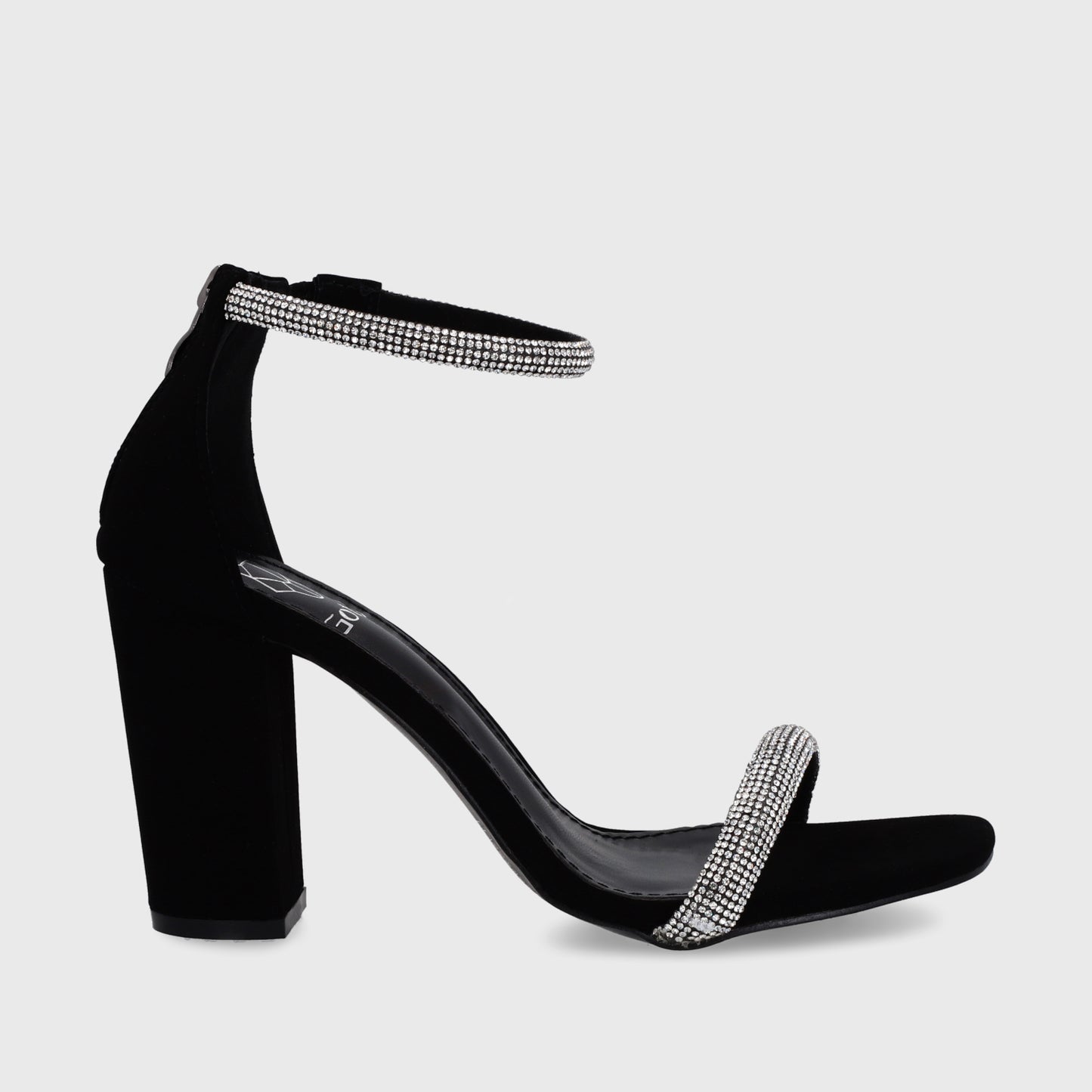 Sandalia Taco Negra Mujer 35111