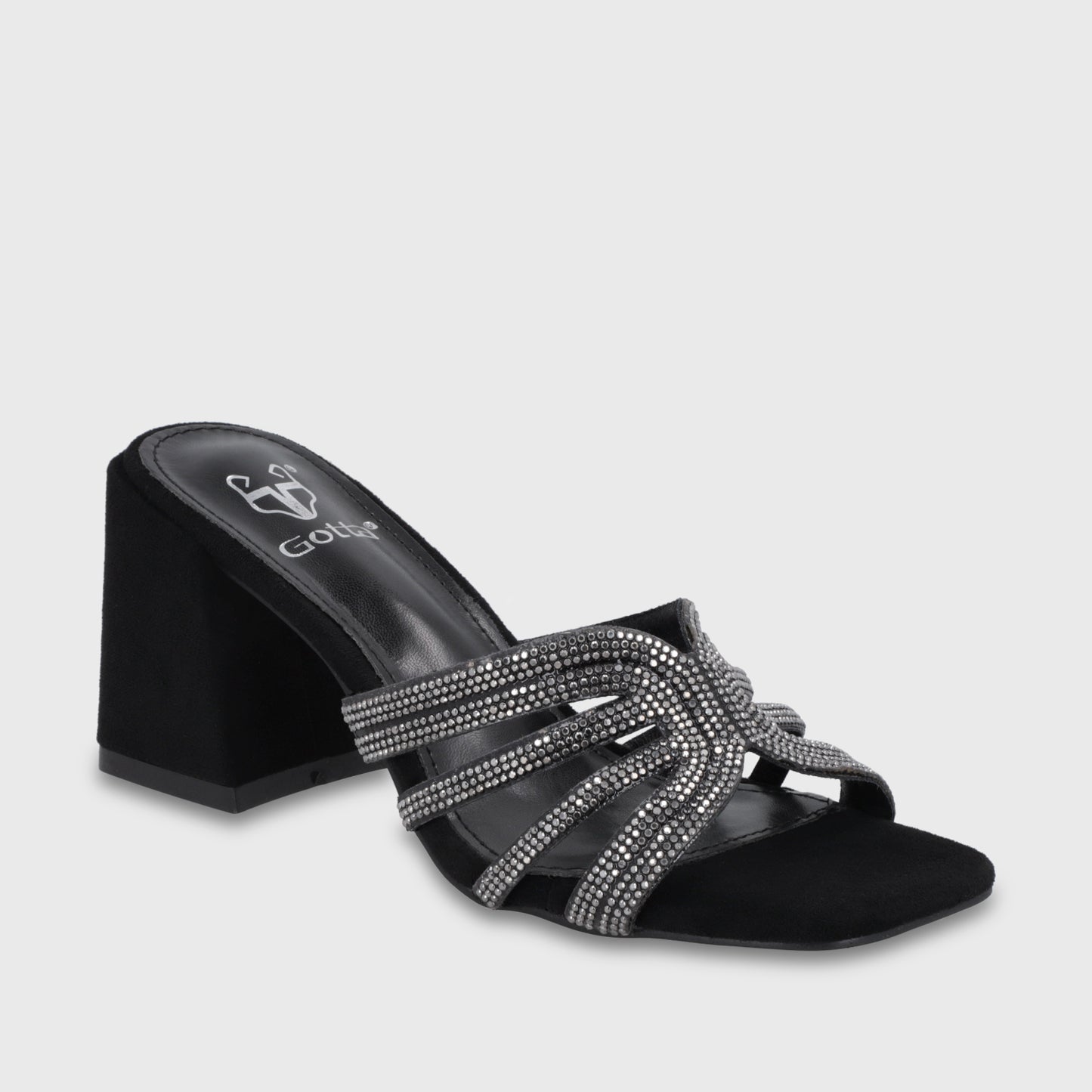 Sandalia Taco Negra Mujer 35135