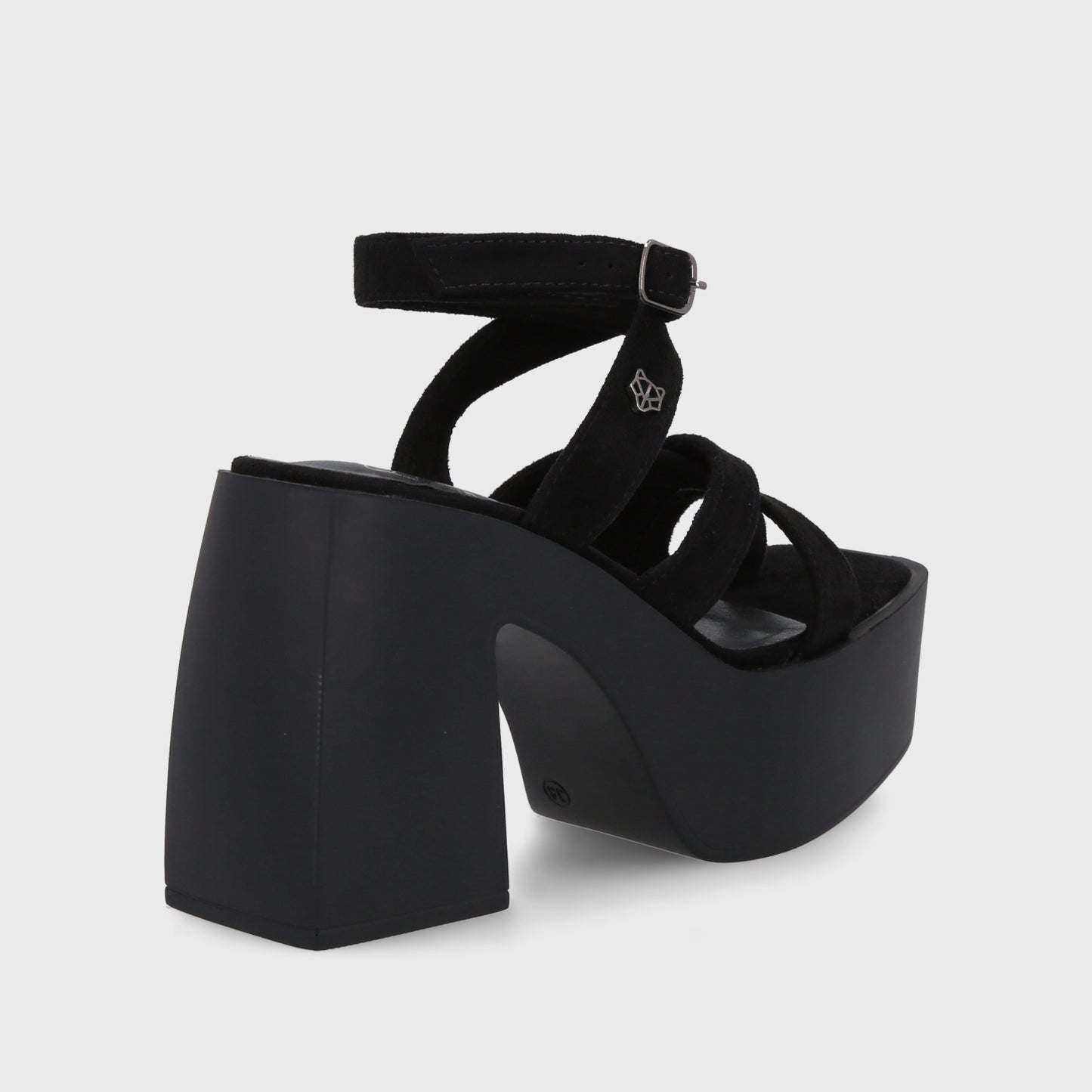 Sandalia Plataforma Negra Mujer 35151