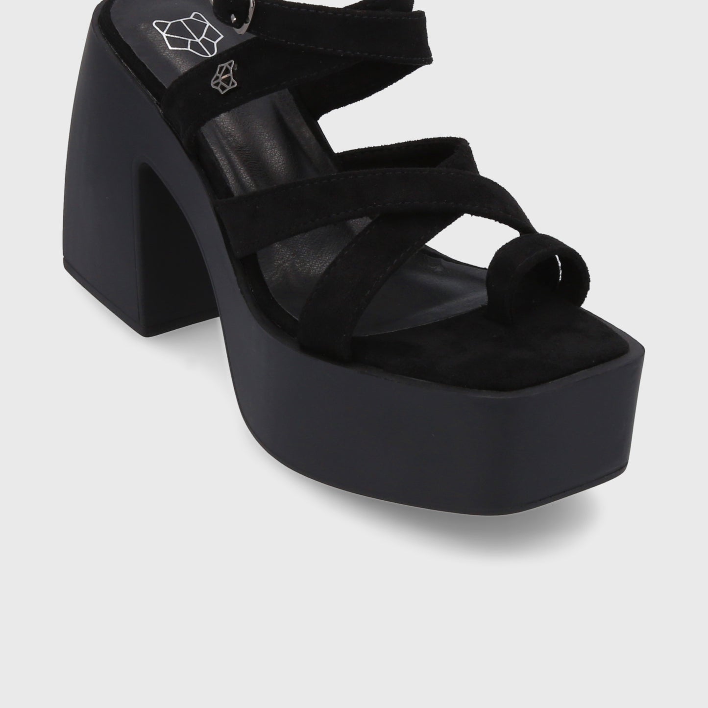 Sandalia Plataforma Negra Mujer 35151