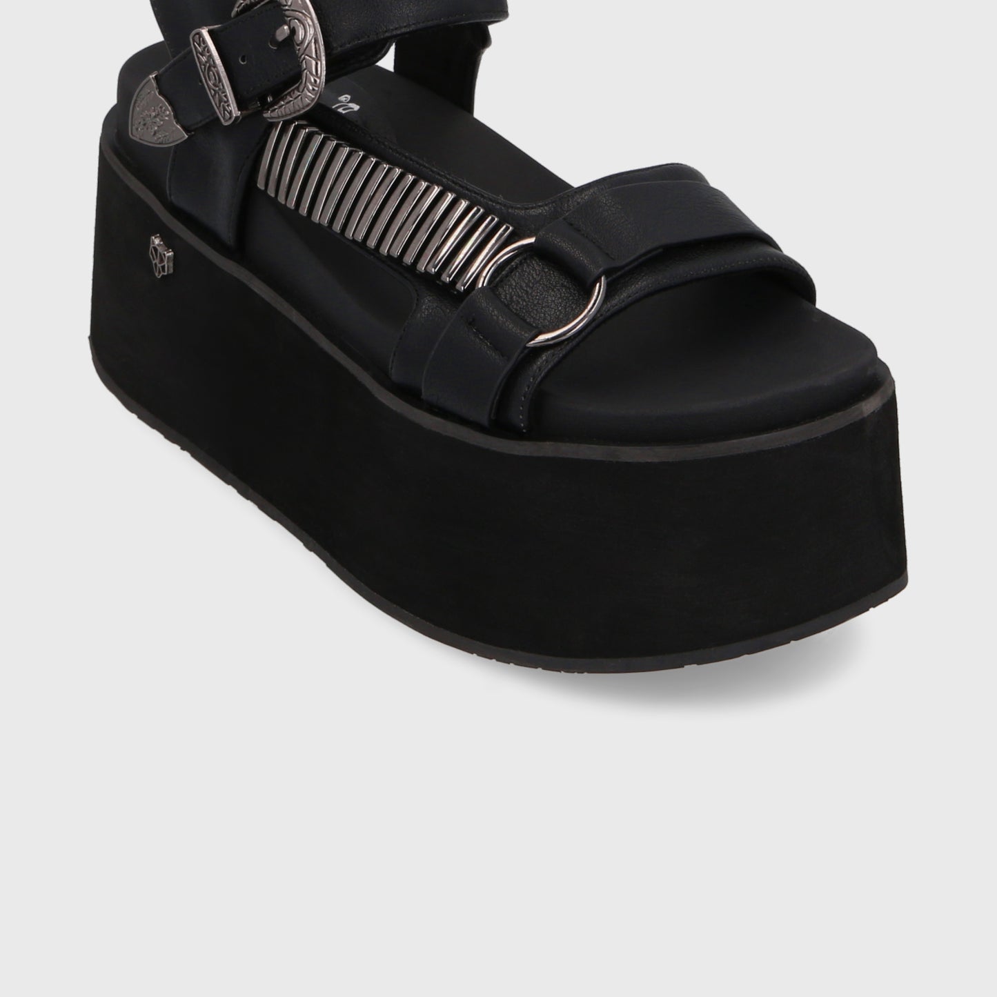 Sandalia Plataforma Negra Mujer 35183