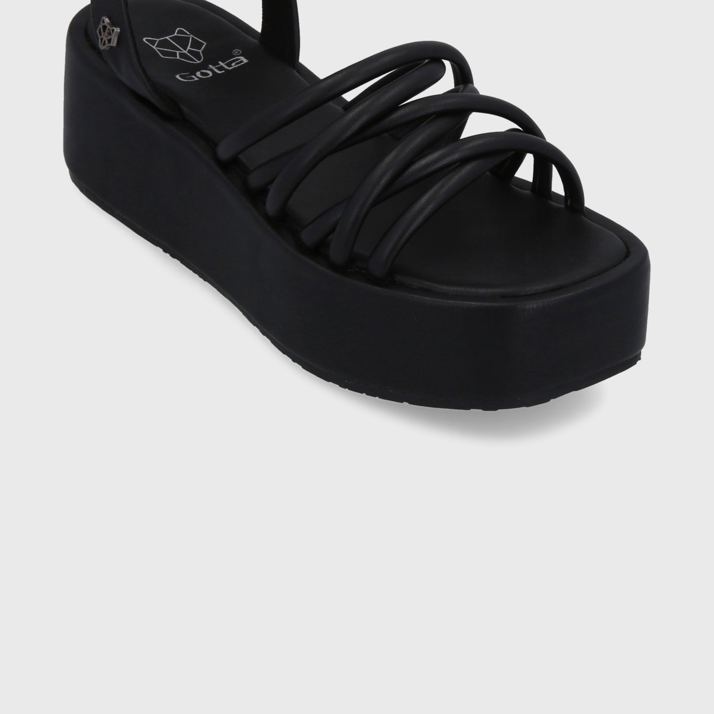 Sandalia Plataforma Negra Mujer 35220