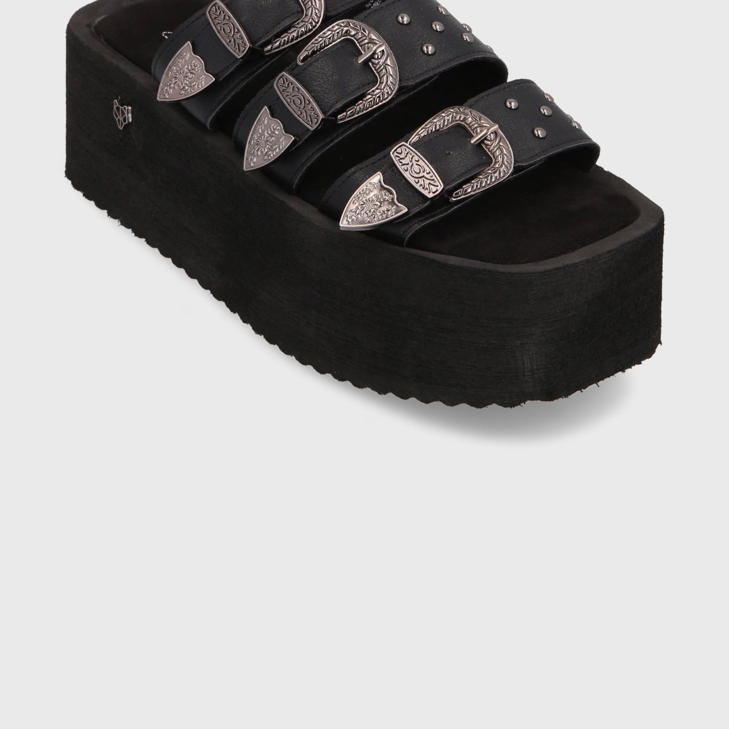 Sandalia Plataforma Negra Mujer 35251