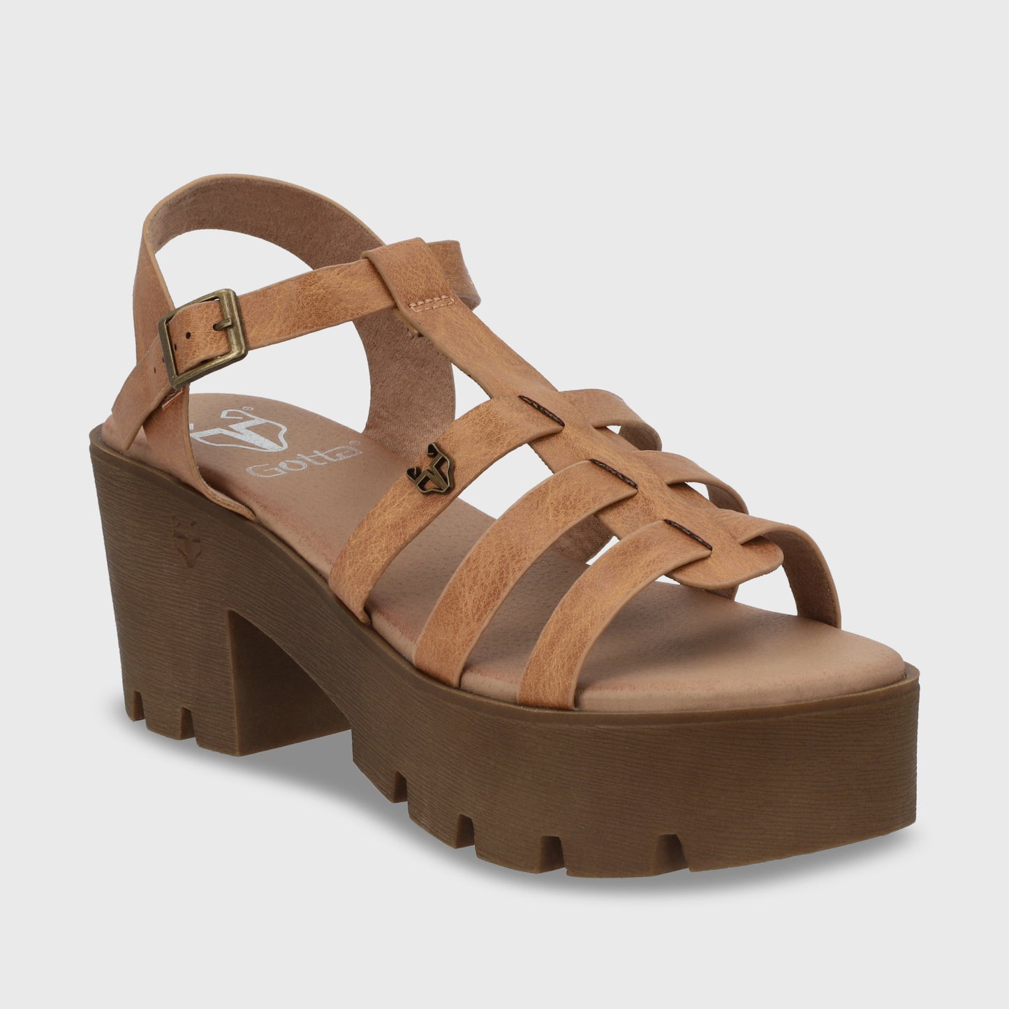 Sandalia Plataforma Beige Mujer 43023
