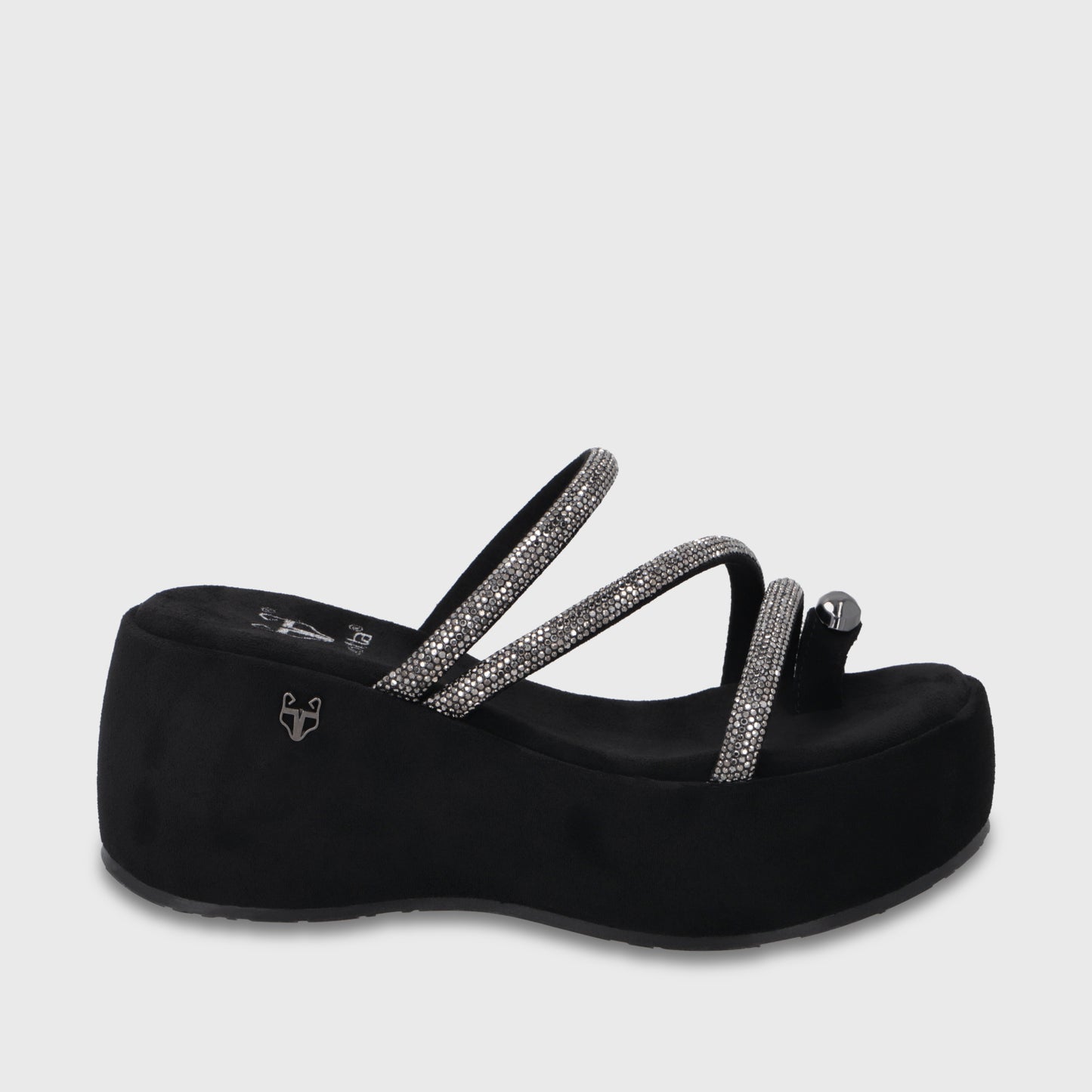 Sandalia Plataforma Negra Mujer 45826