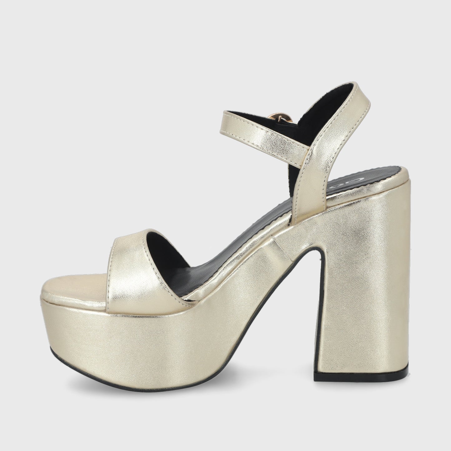 Sandalia Taco Dorada Mujer 45910