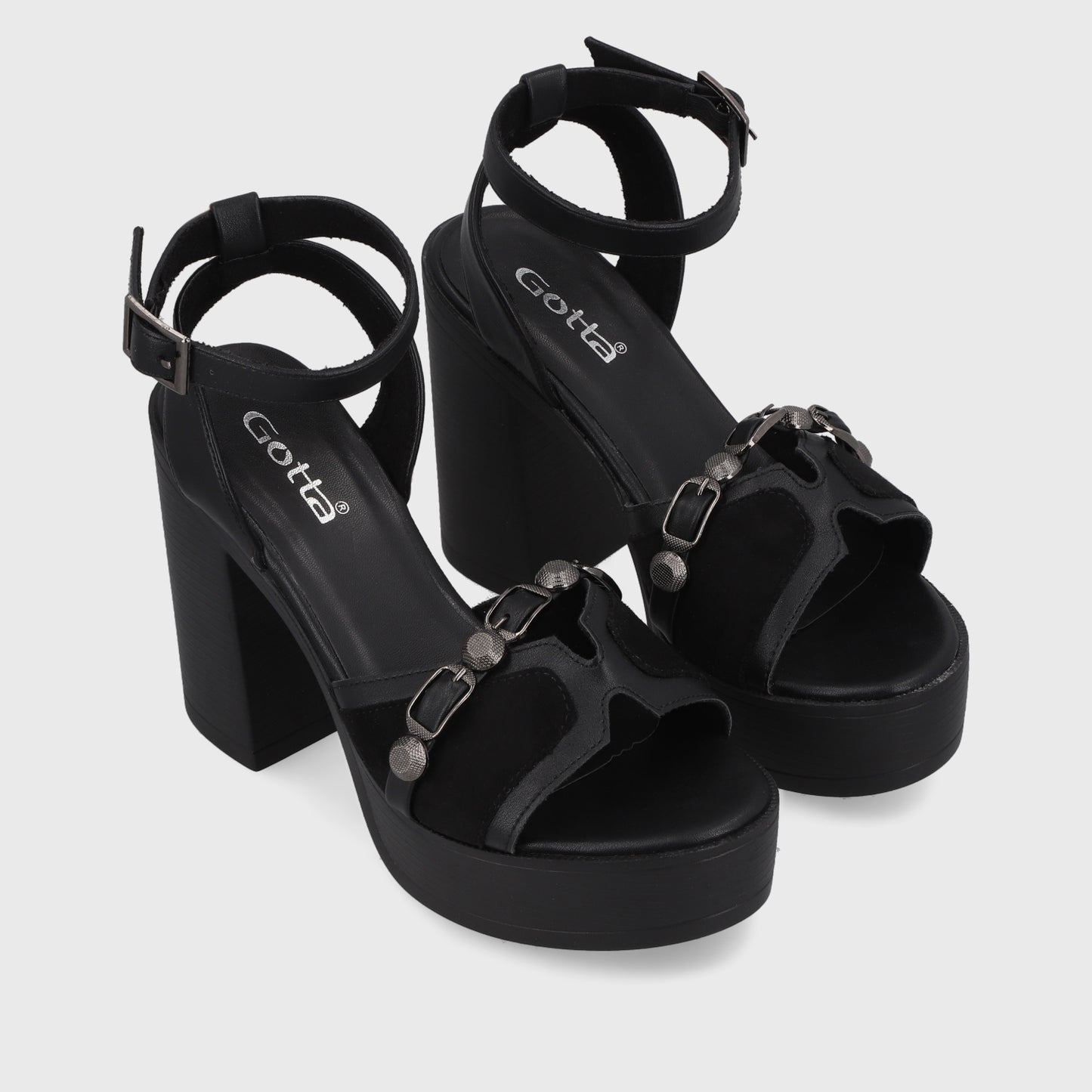 Sandalia Negra Mujer 45963
