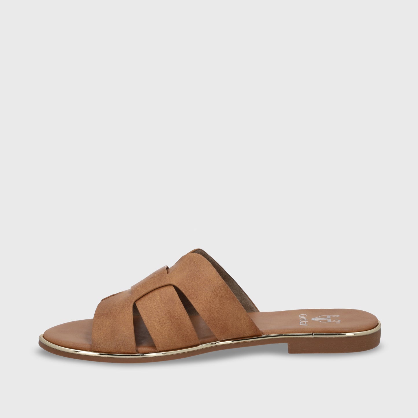 Sandalia Plana Beige Mujer 55210