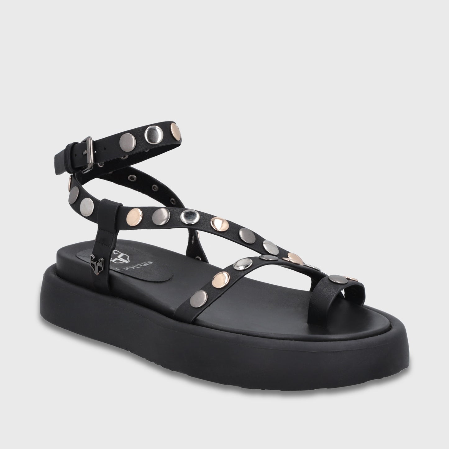 Sandalia Plataforma Negra Mujer 55953