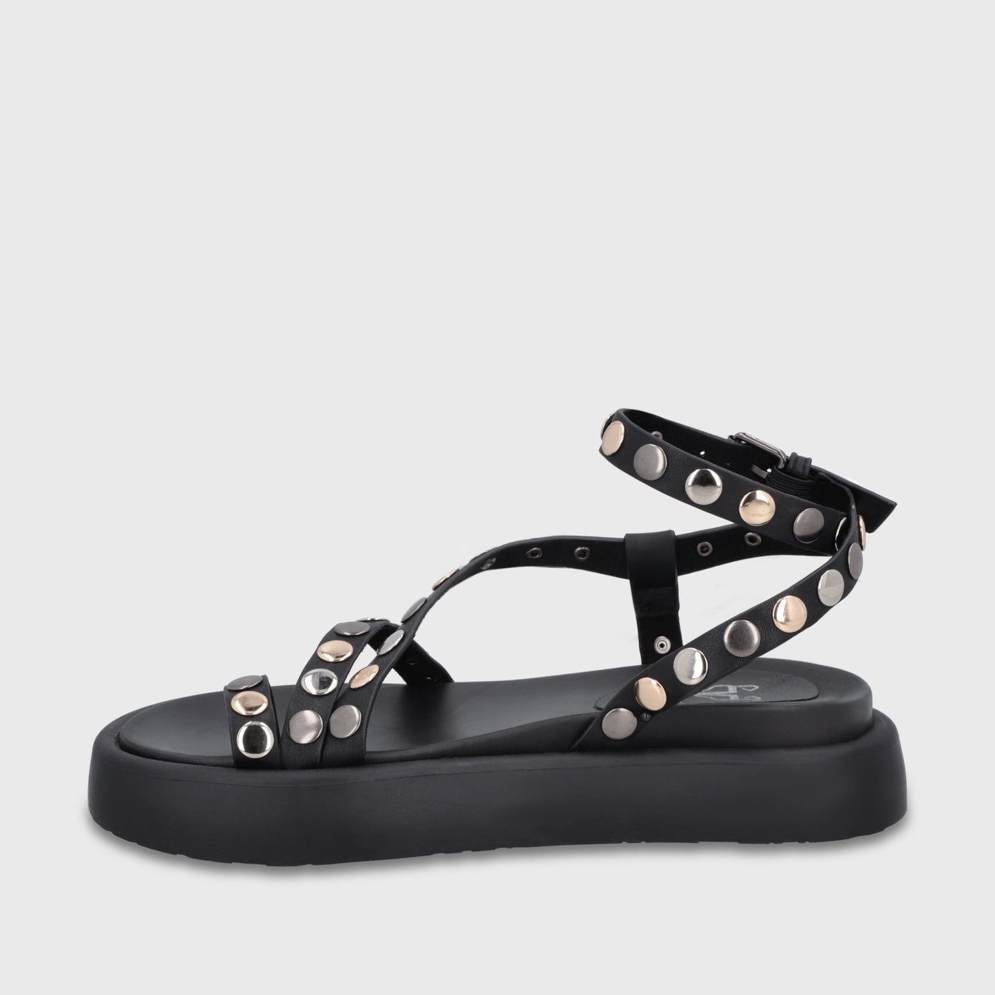 Sandalia Plataforma Negra Mujer 55953