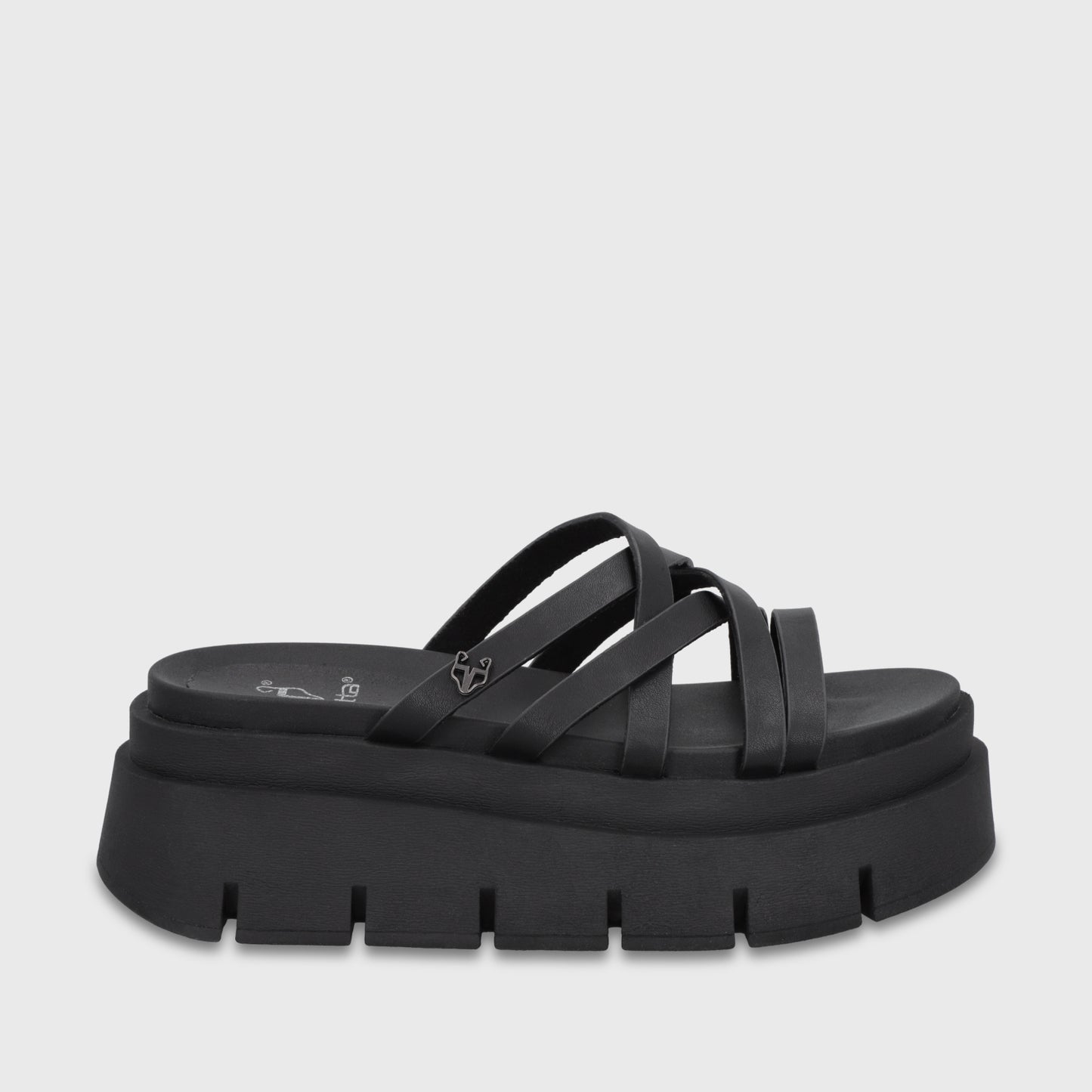 Sandalia Plataforma Negra Mujer 65810