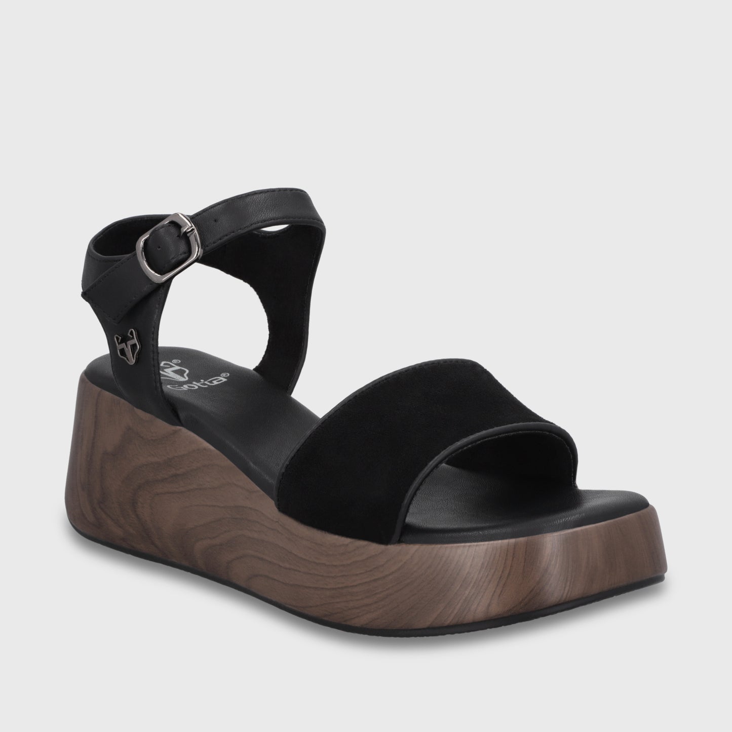 Sandalia Plataforma Negra Mujer 65820