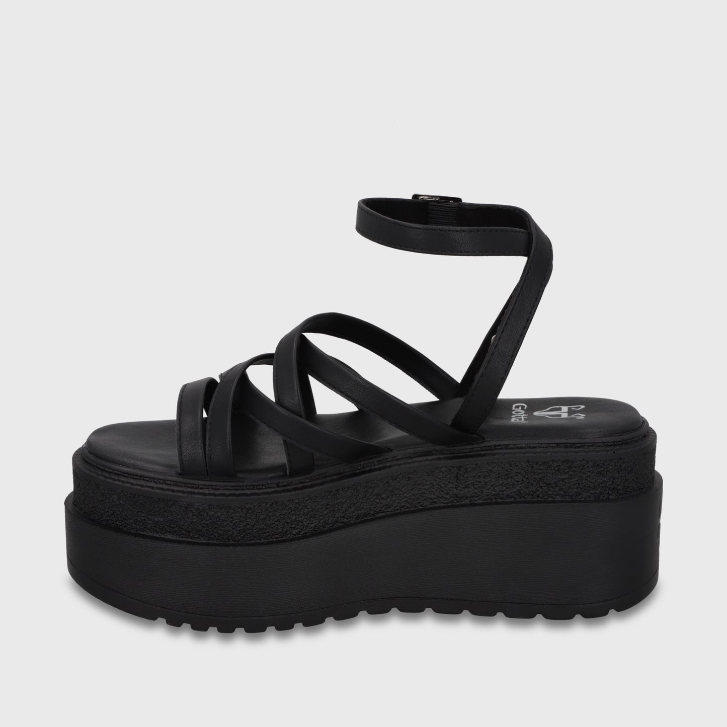 Sandalia Plataforma Negro Mujer 65931