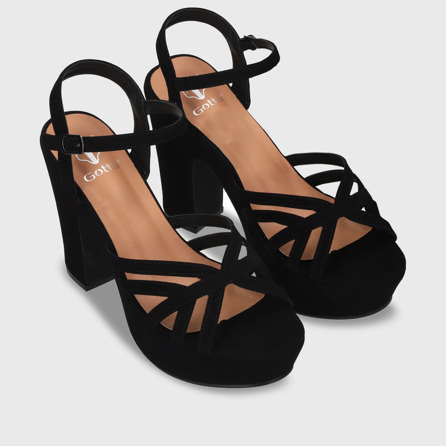 Sandalia Negra Taco Mujer 86131