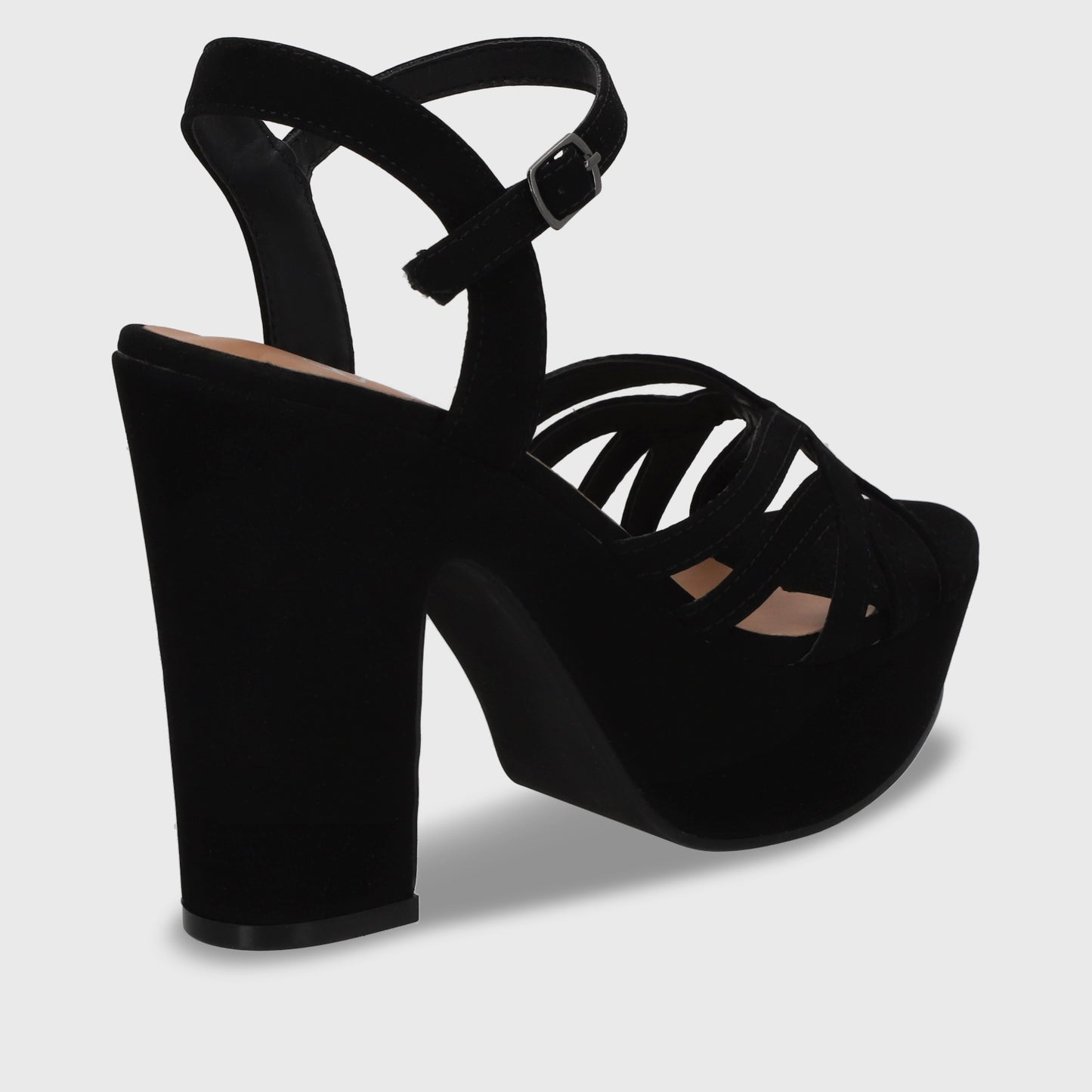 Sandalia Negra Taco Mujer 86131