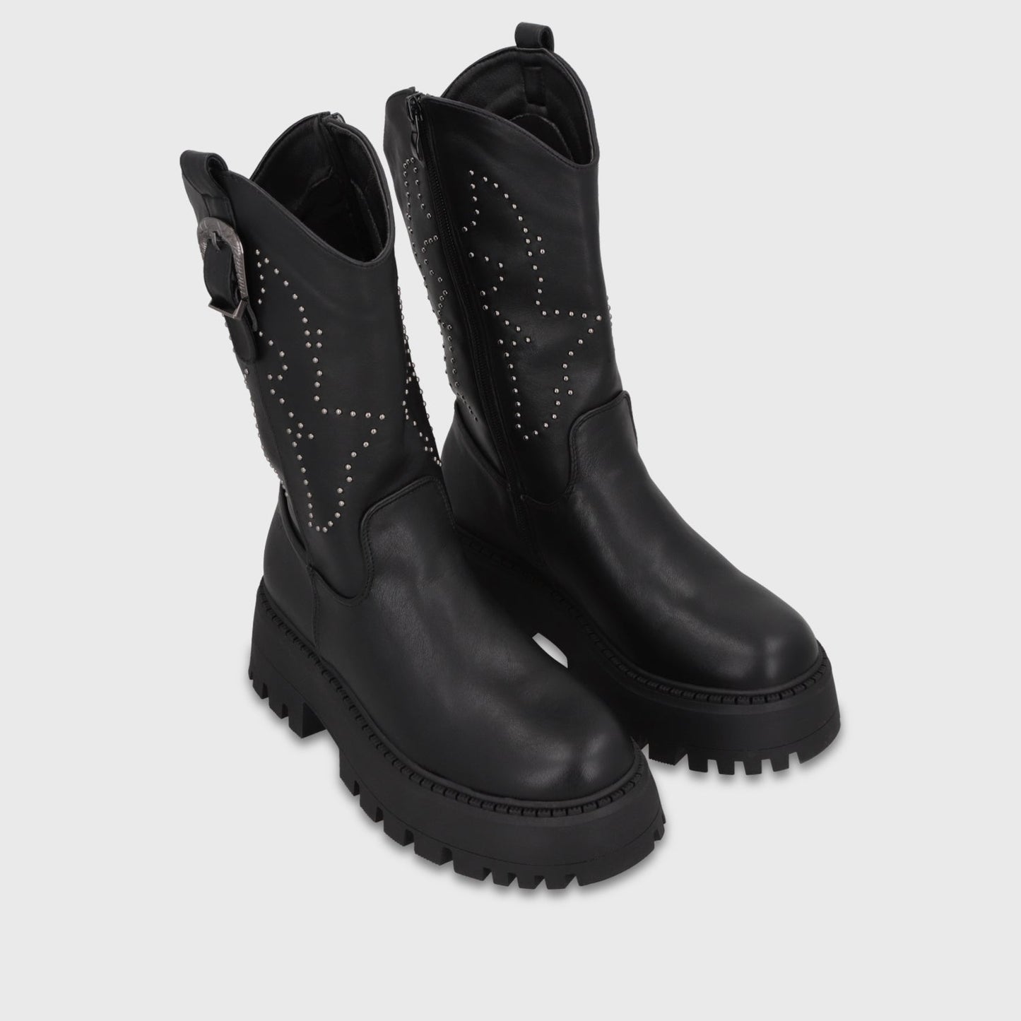 Bota Plataforma Negra Mujer 45807