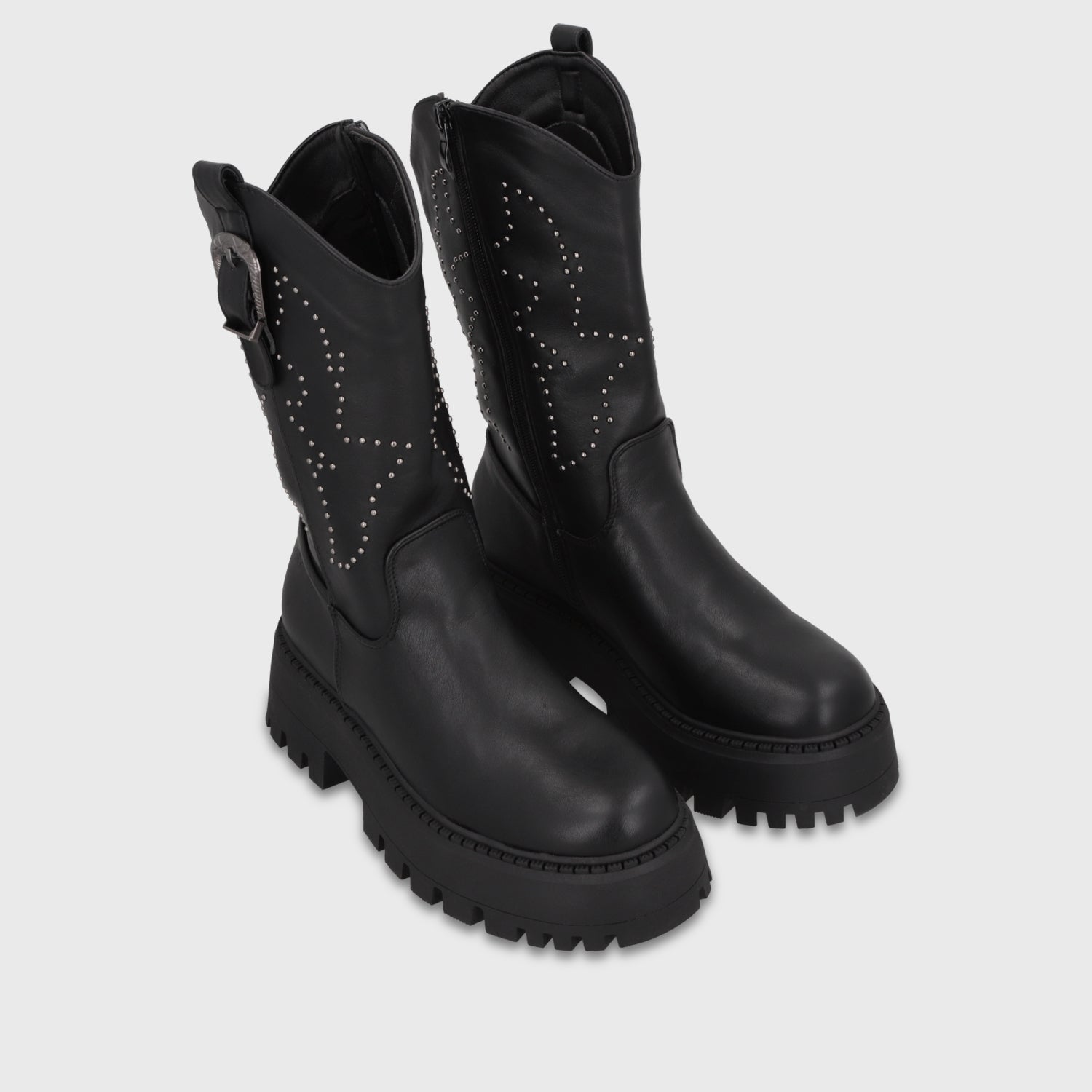 Bota Plataforma Negra Mujer 45807