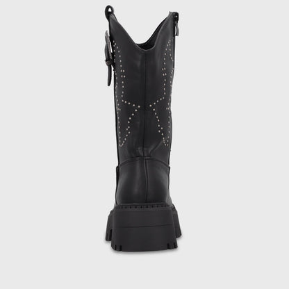 Bota Plataforma Negra Mujer 45807
