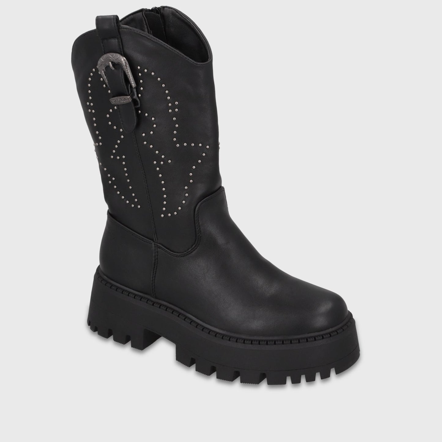 Bota Plataforma Negra Mujer 45807