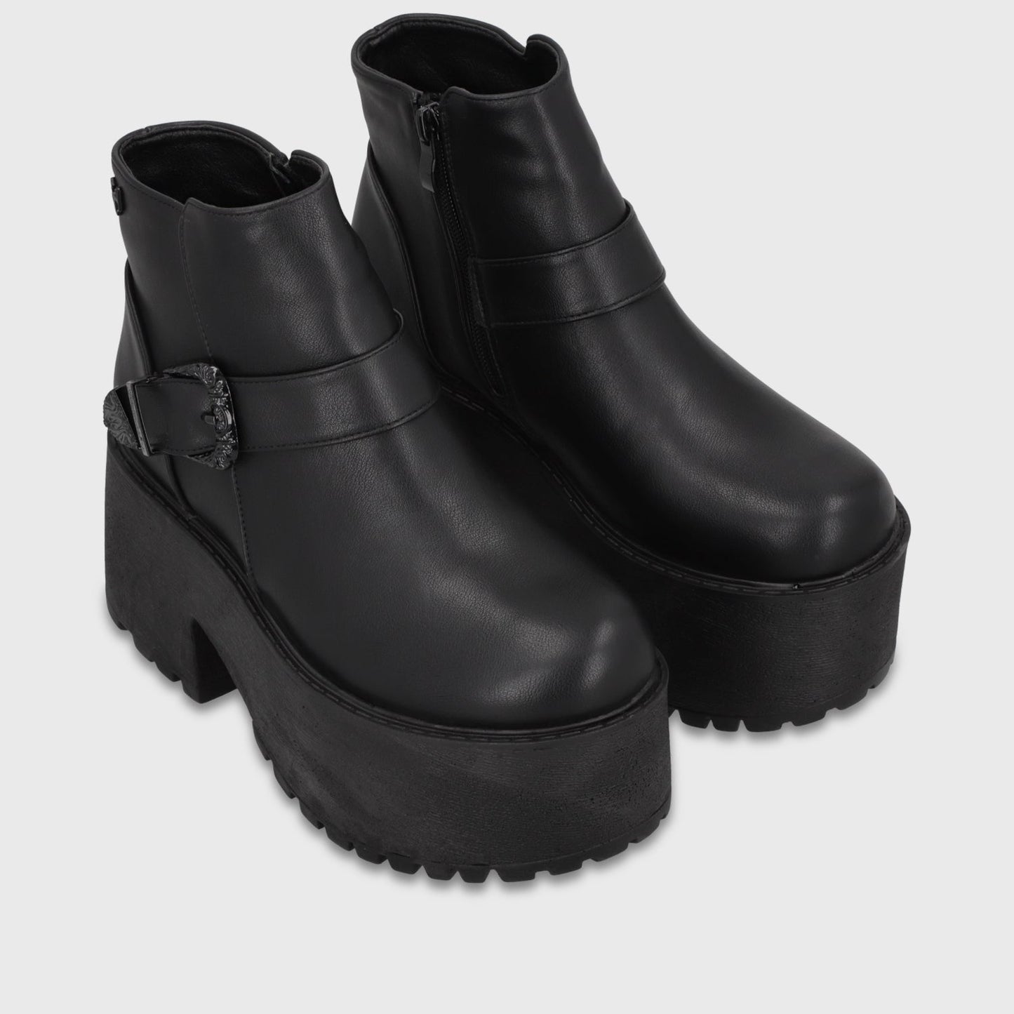 Botin Plataforma Negro Mujer 1517B01