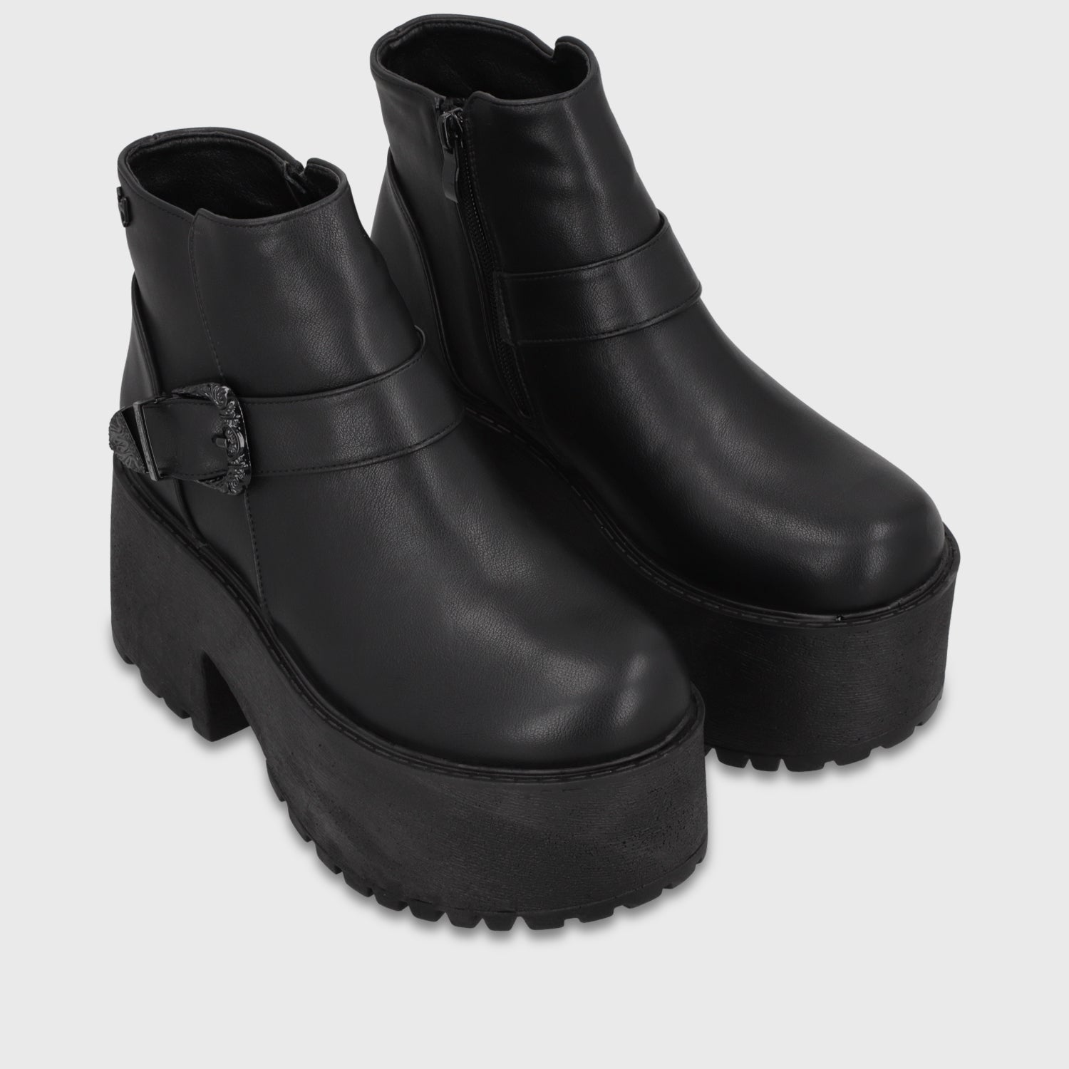 Botin Plataforma Negro Mujer 1517B01