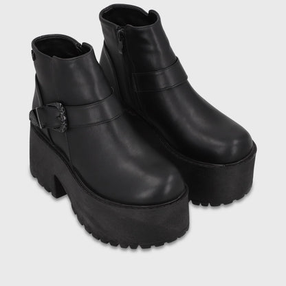 Botin Plataforma Negro Mujer 1517B01