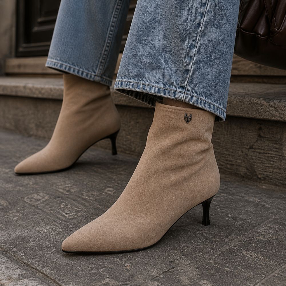 Botin Taco Beige Mujer 65880 - Gotta Perú