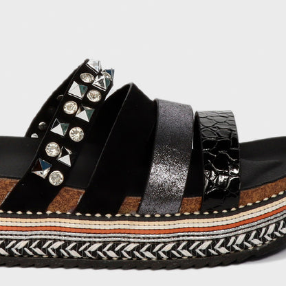 Sandalia Plataforma Multicolor Mujer 13172
