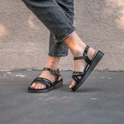 Sandalia Negra Mujer 13211