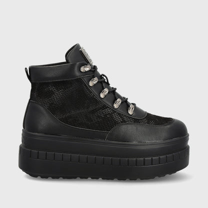 Zapatilla Plataforma Negra Mujer 13267