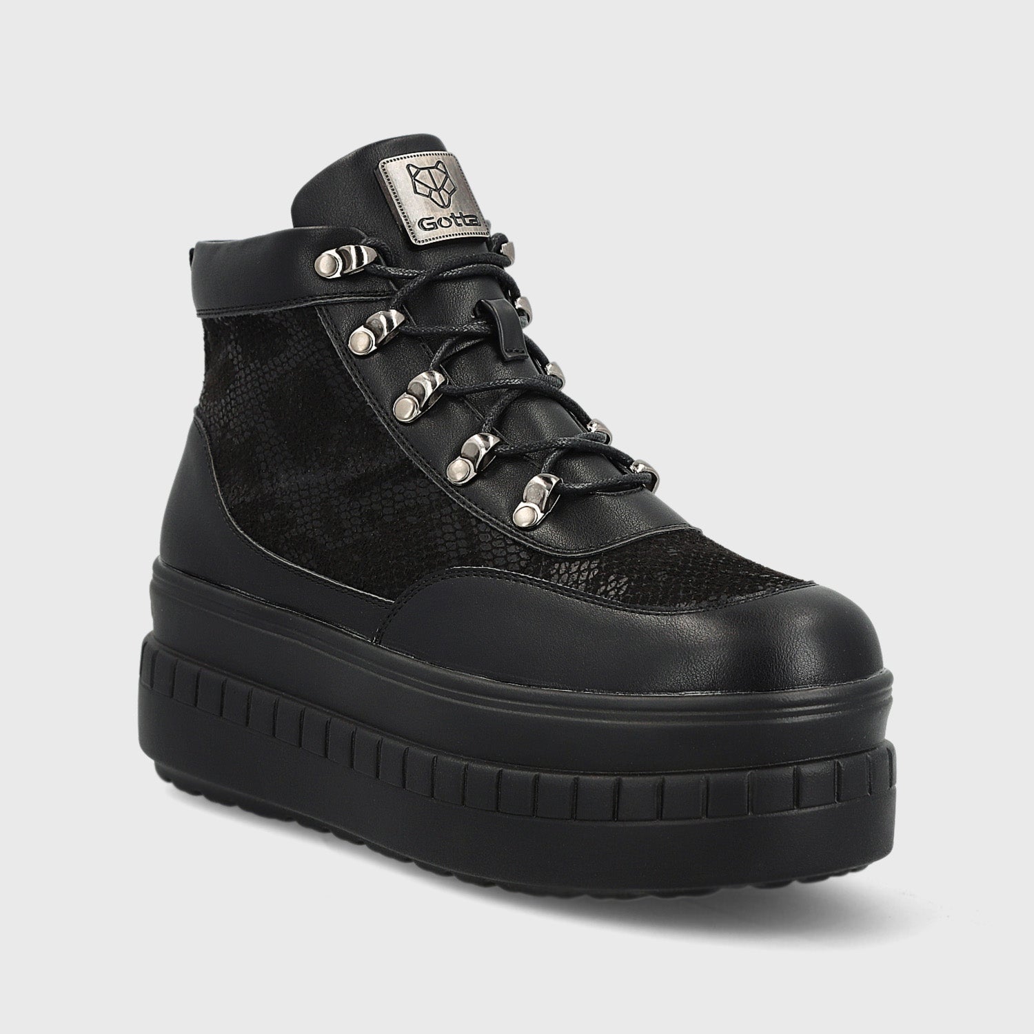 Zapatilla Plataforma Negra Mujer 13267