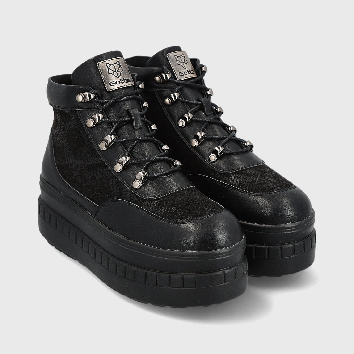 Zapatilla Plataforma Negra Mujer 13267